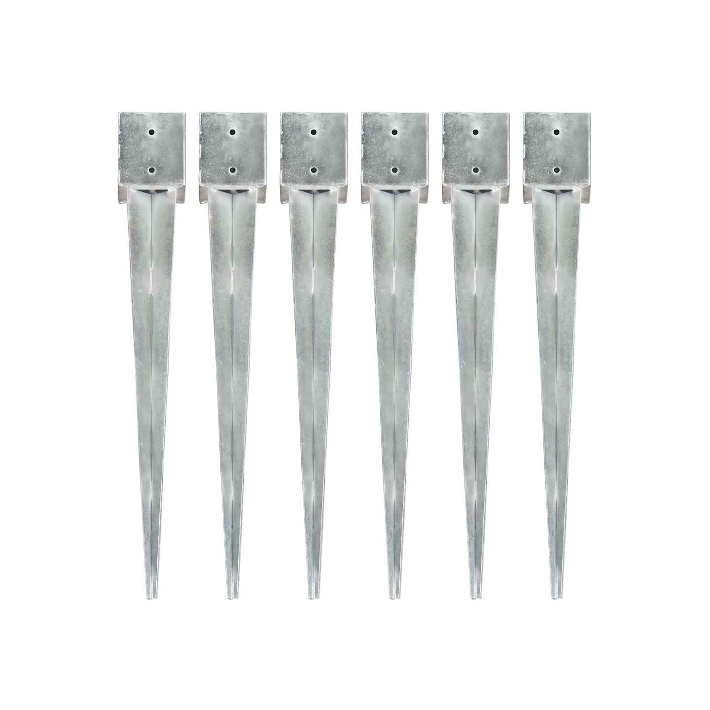 Piquets au sol 6 pcs Argenté 12x12x89 cm Acier galvanisé