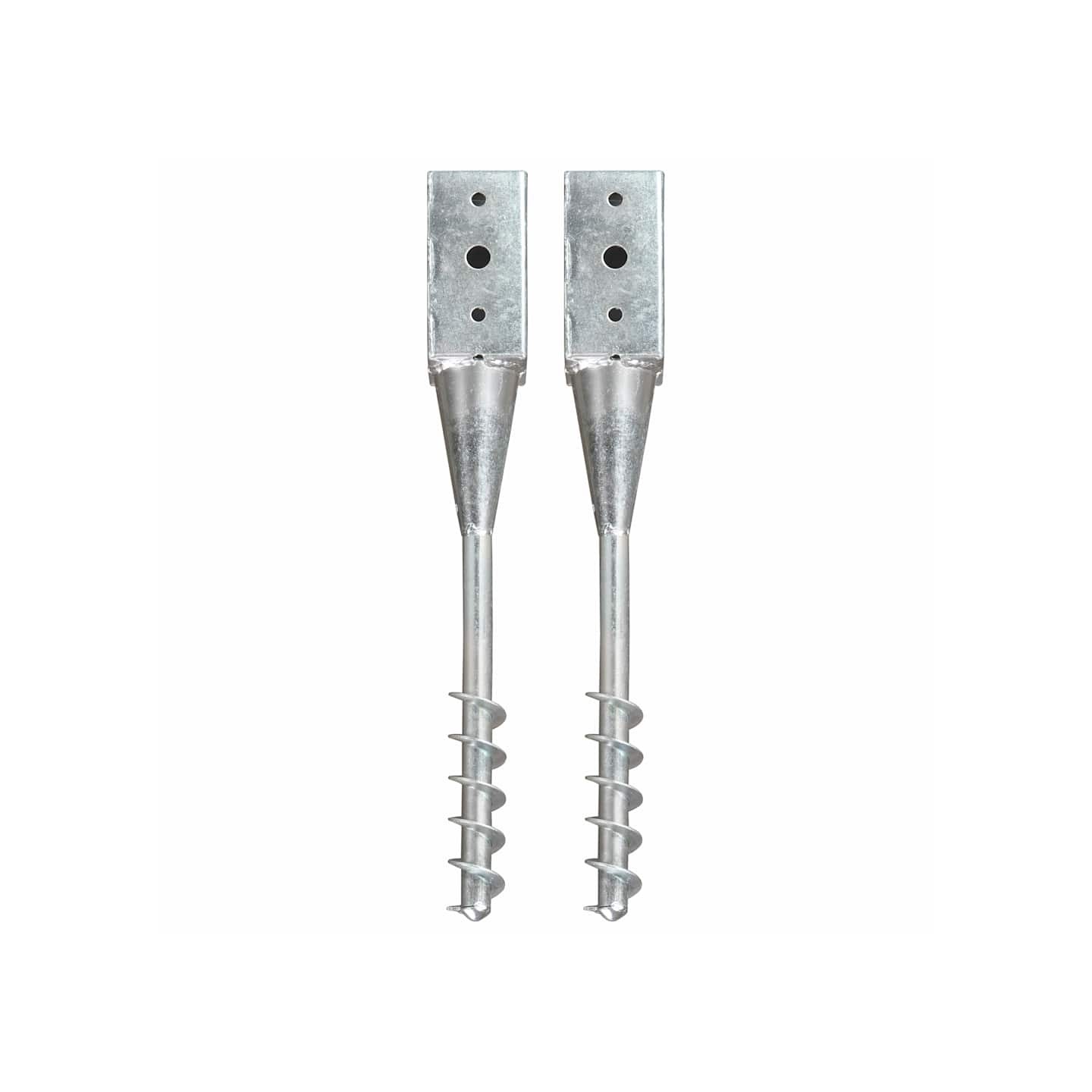 Piquets au sol 2 pcs Argenté 7x7x56 cm Acier galvanisé