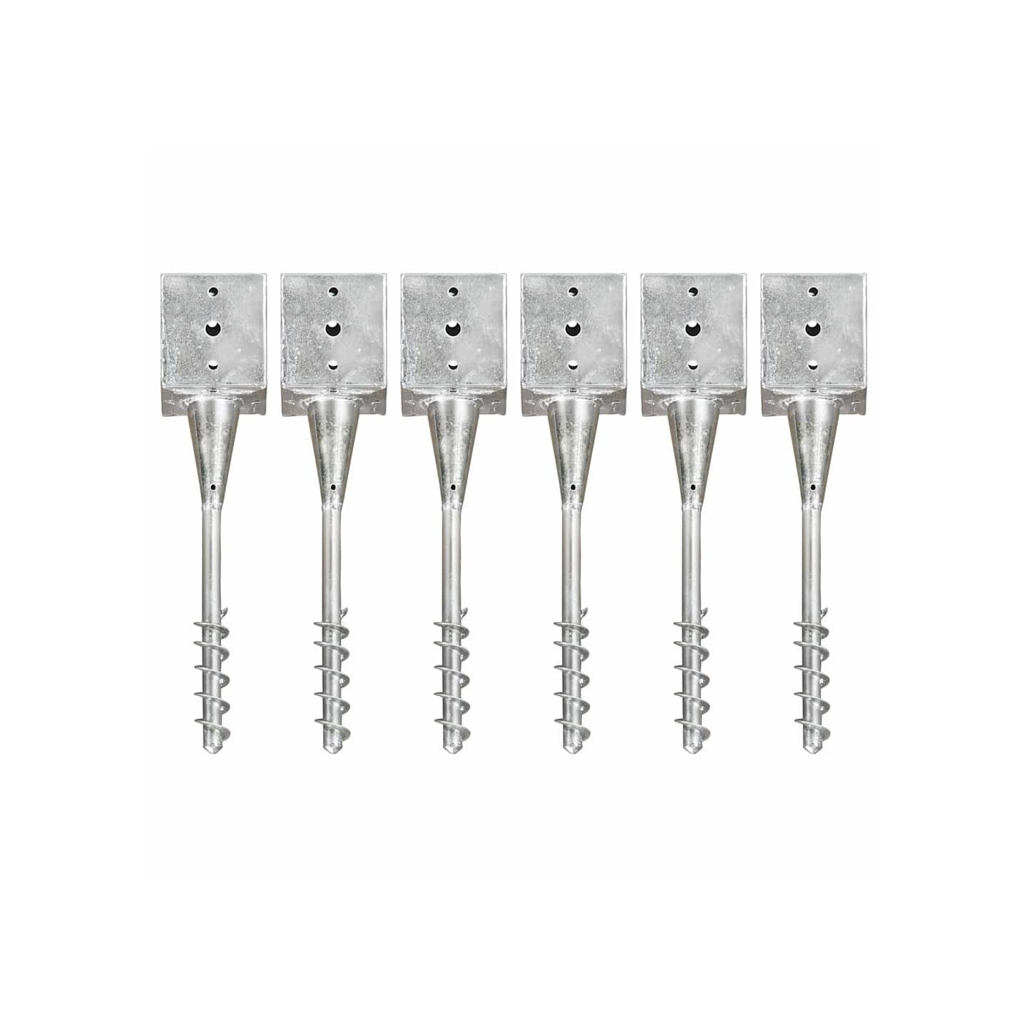 Piquets au sol 6 pcs Argenté 12x12x56 cm Acier galvanisé