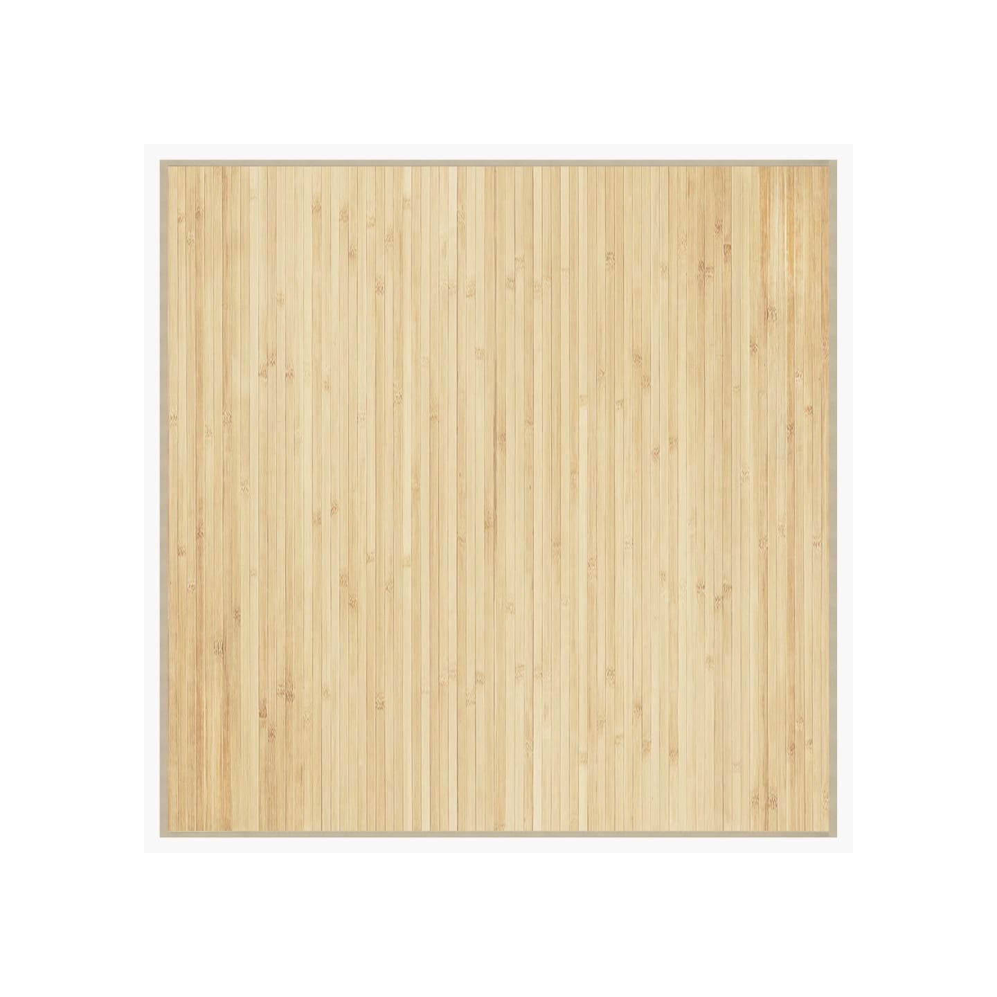 Tapis carré naturel clair 100x100 cm bambou