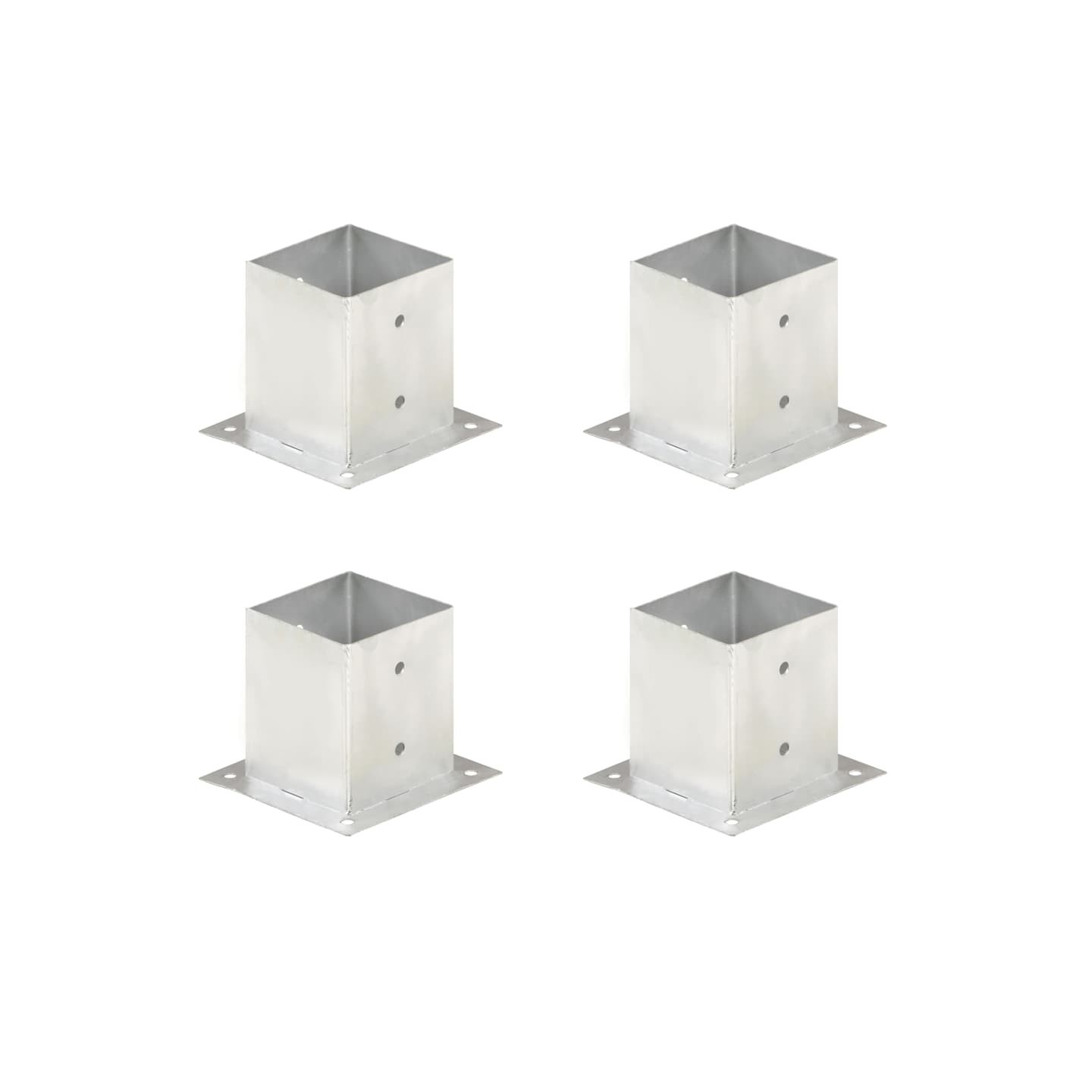 Ancres de poteau 4 pcs Métal galvanisé 121 mm