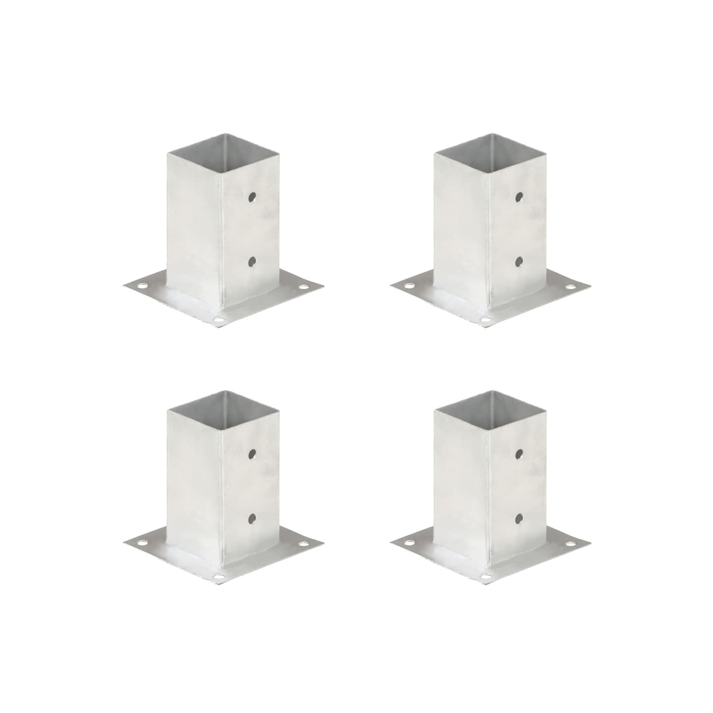 Ancres de poteau 4 pcs Métal galvanisé 81 mm