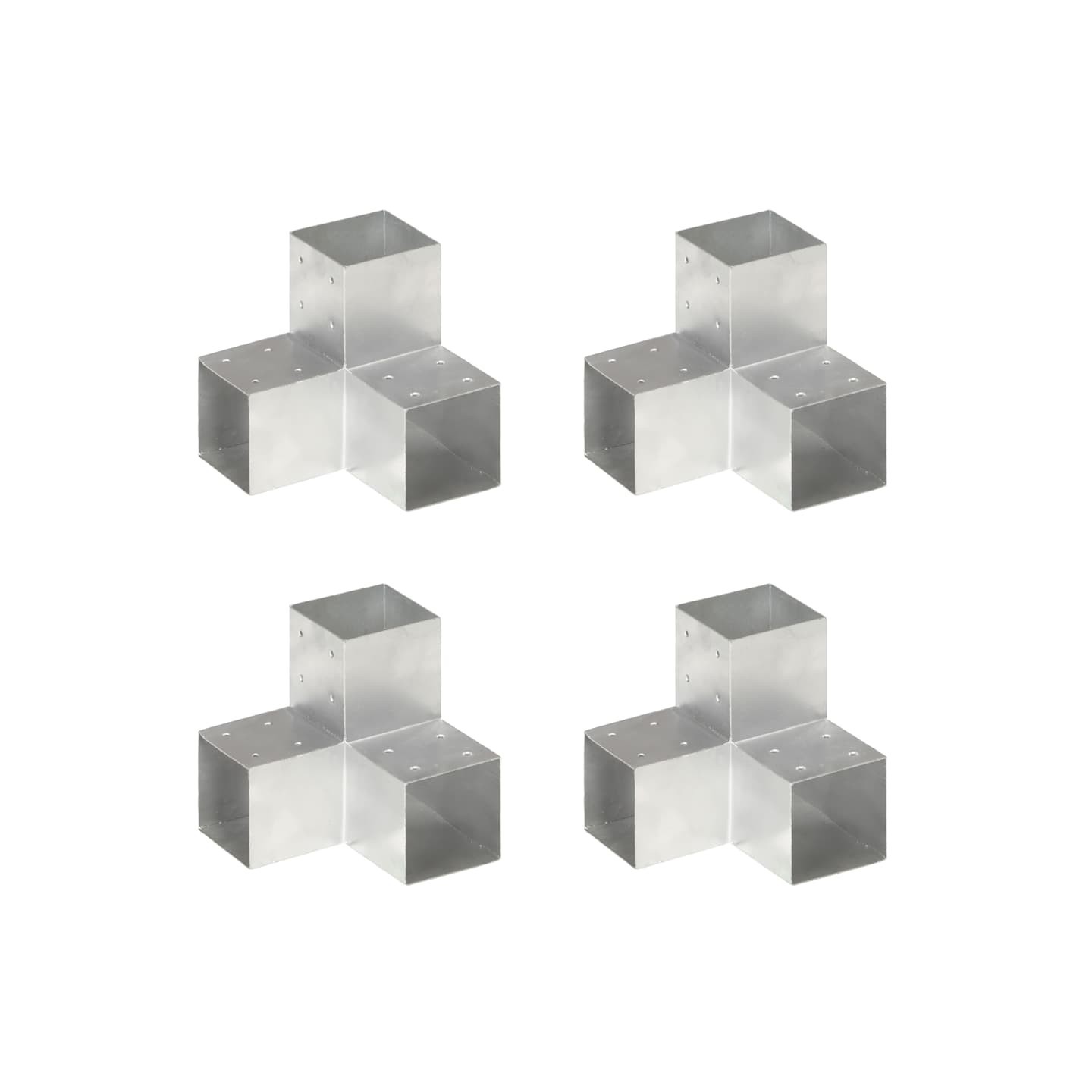 Connecteurs de poteau 4pcs Forme en Y Métal galvanisé 101x101mm