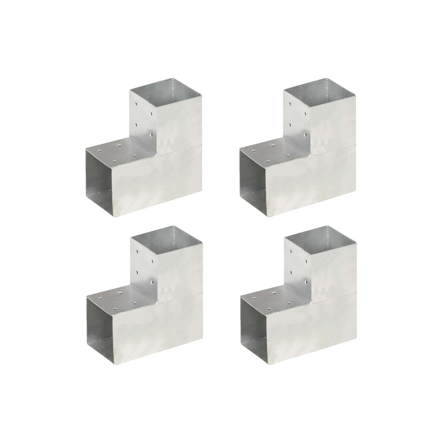 Connecteurs de poteau 4pcs Forme en L Métal galvanisé 101x101mm