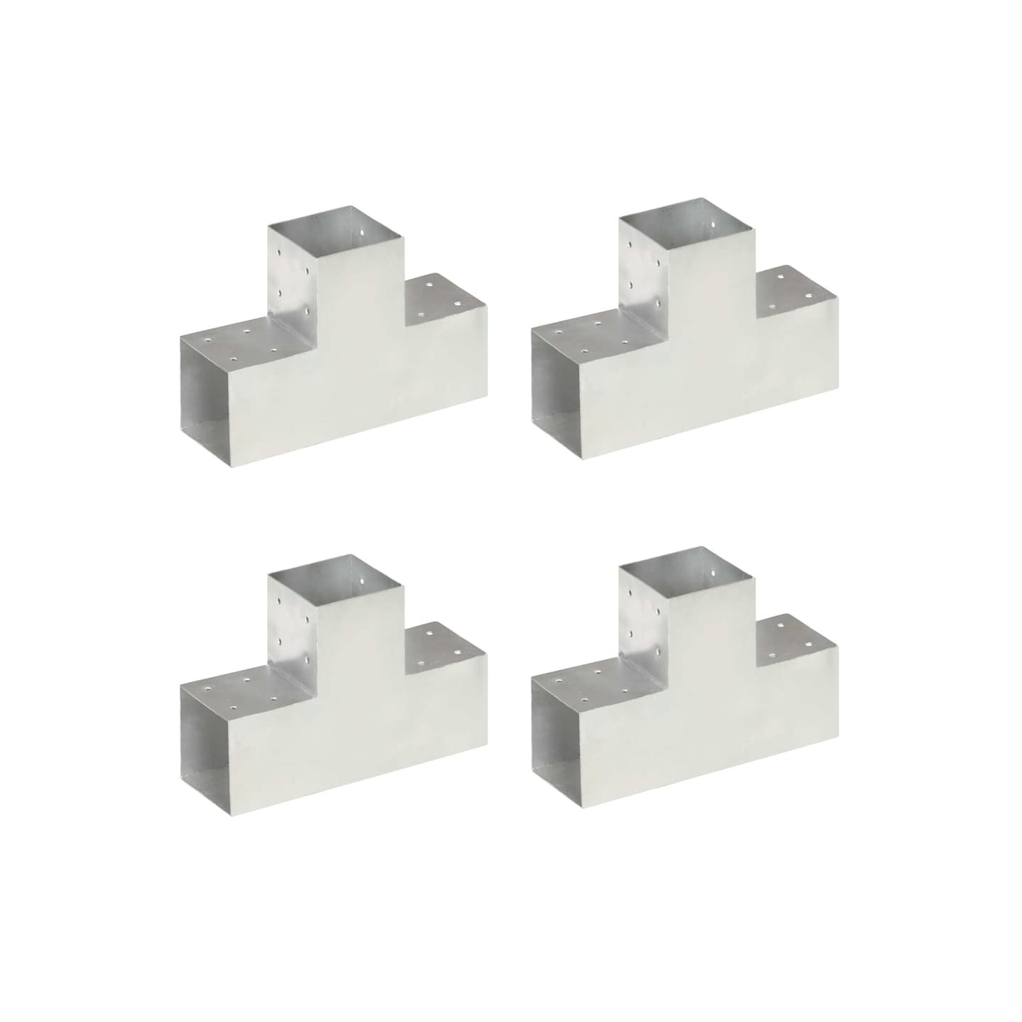 Connecteurs de poteau 4pcs Forme en T Métal galvanisé 101x101mm