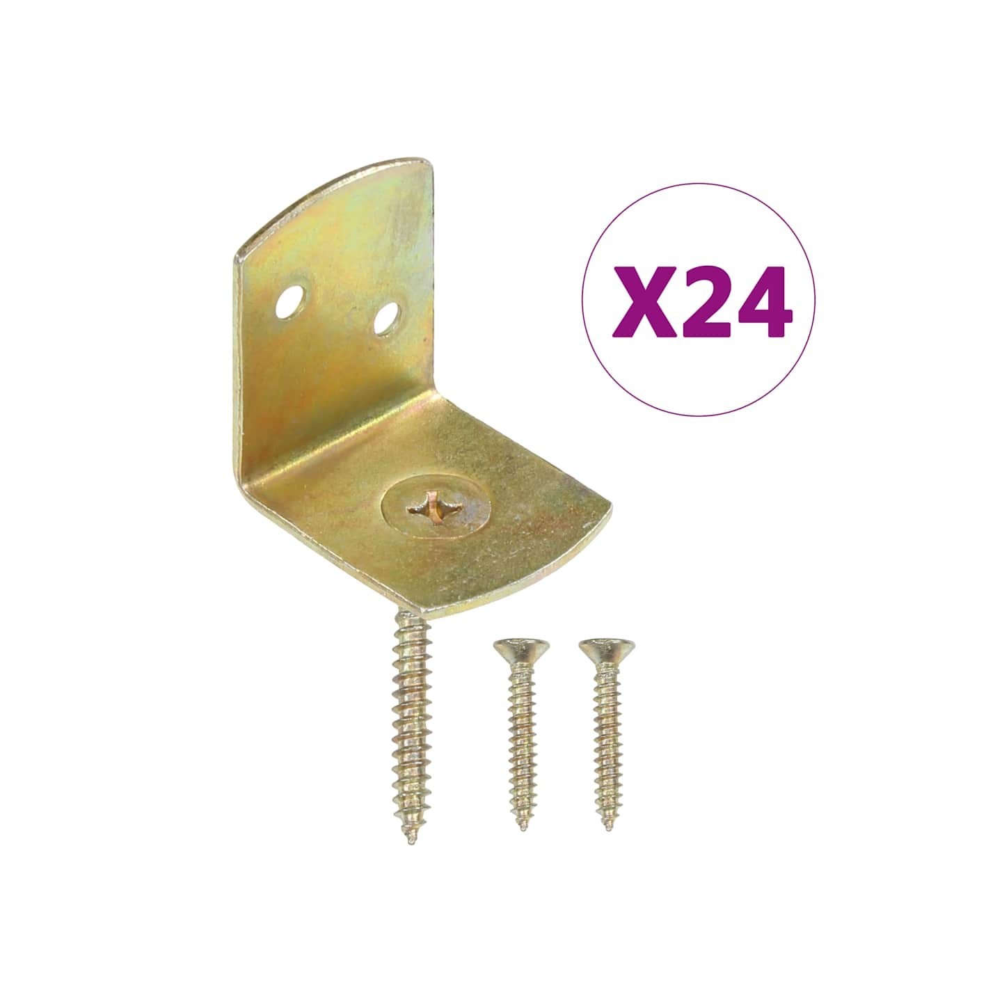 Supports de panneau de clôture 24pcs Forme en L Métal galvanisé