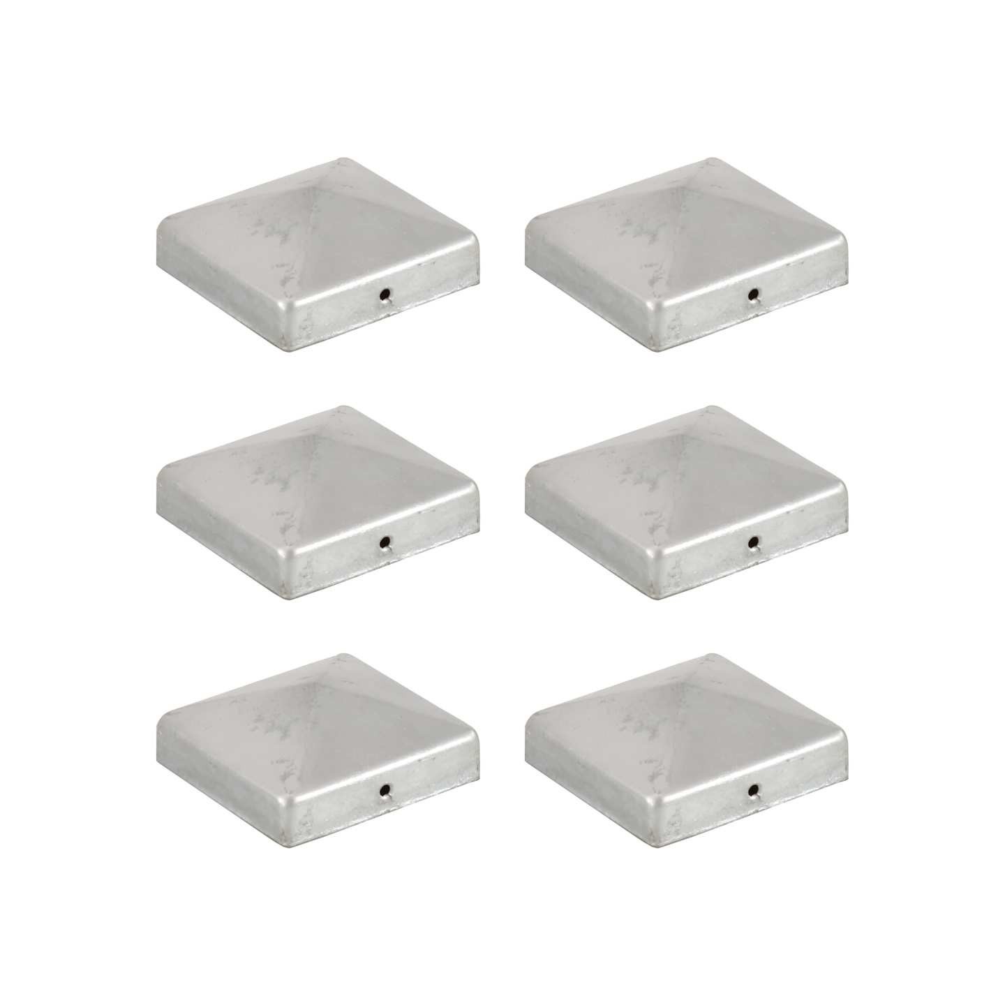 Bouchons de poteau de clôture 6 pcs Métal galvanisé 81x81 mm