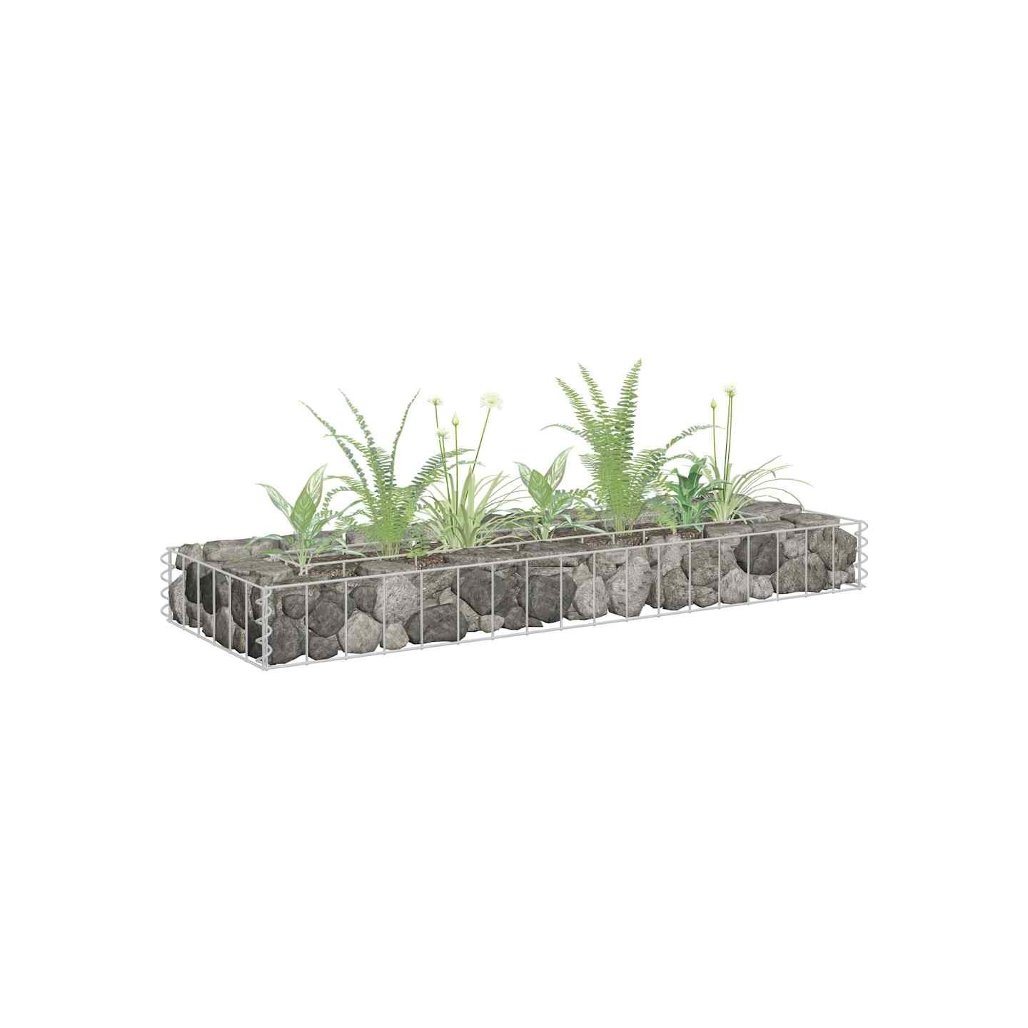 Lit surélevé à gabion Acier galvanisé 90x30x10 cm
