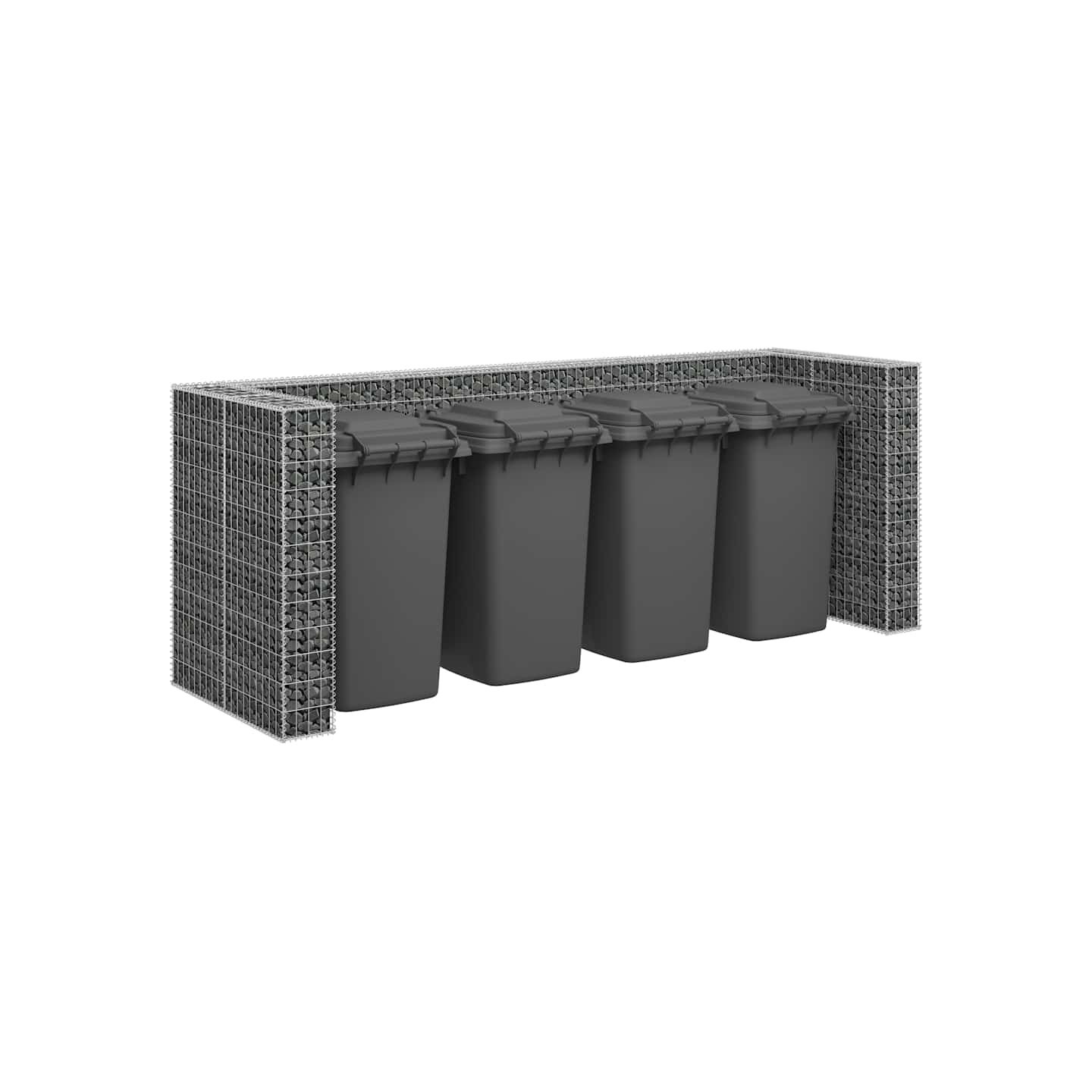 Mur en gabion pour poubelles Acier galvanisé 320x100x120 cm