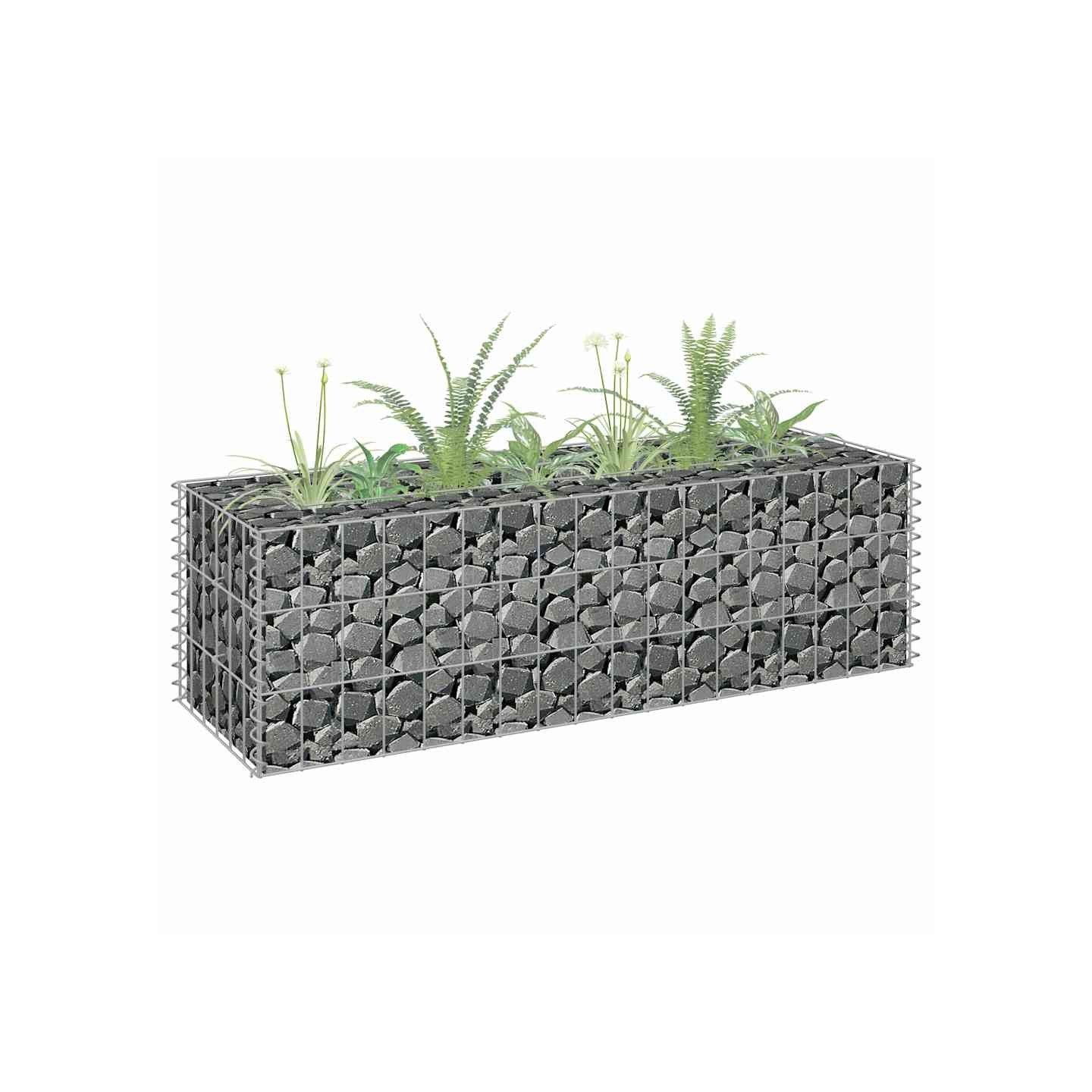 Lit surélevé à gabion Acier galvanisé 90x30x30 cm