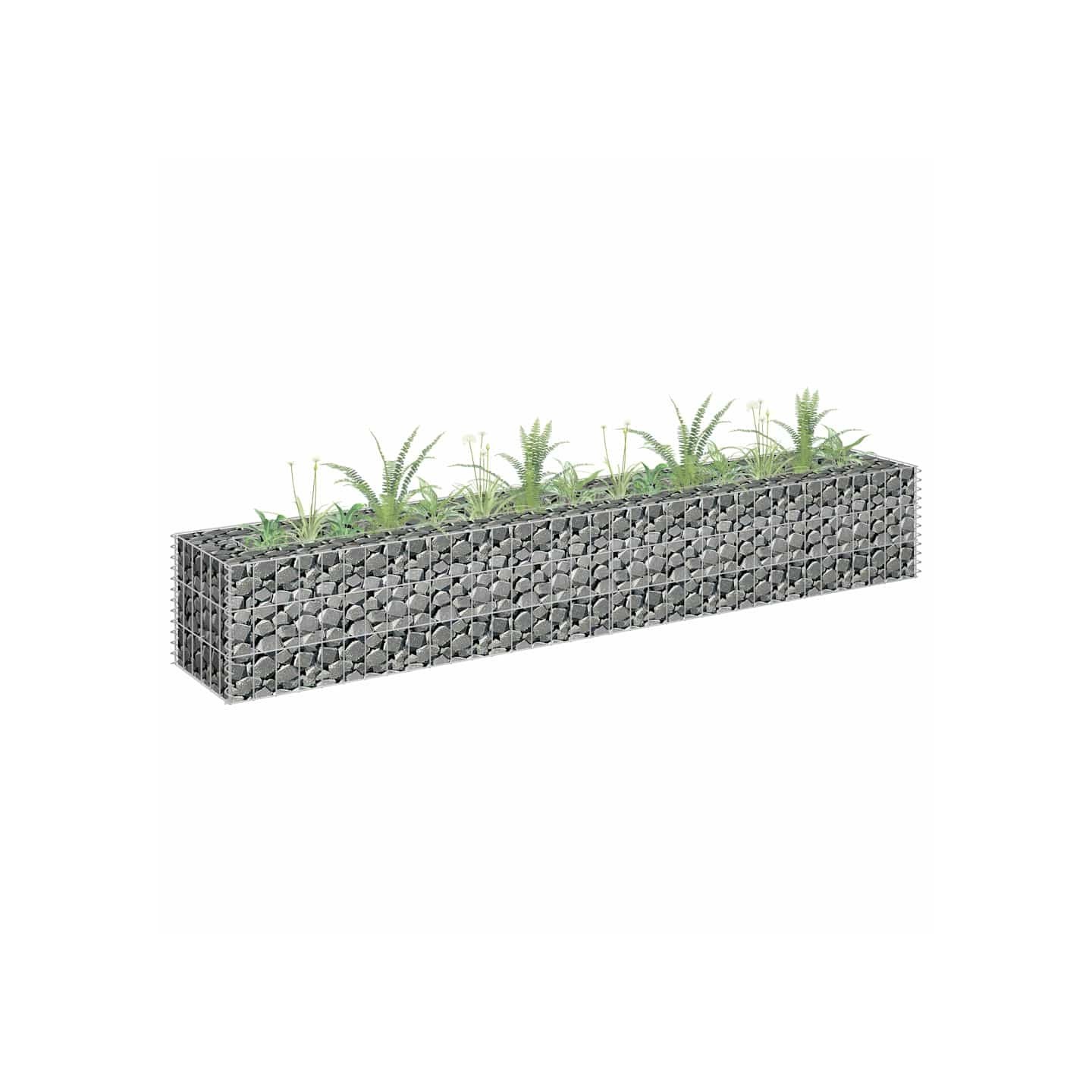 Lit surélevé à gabion Acier galvanisé 180x30x30 cm