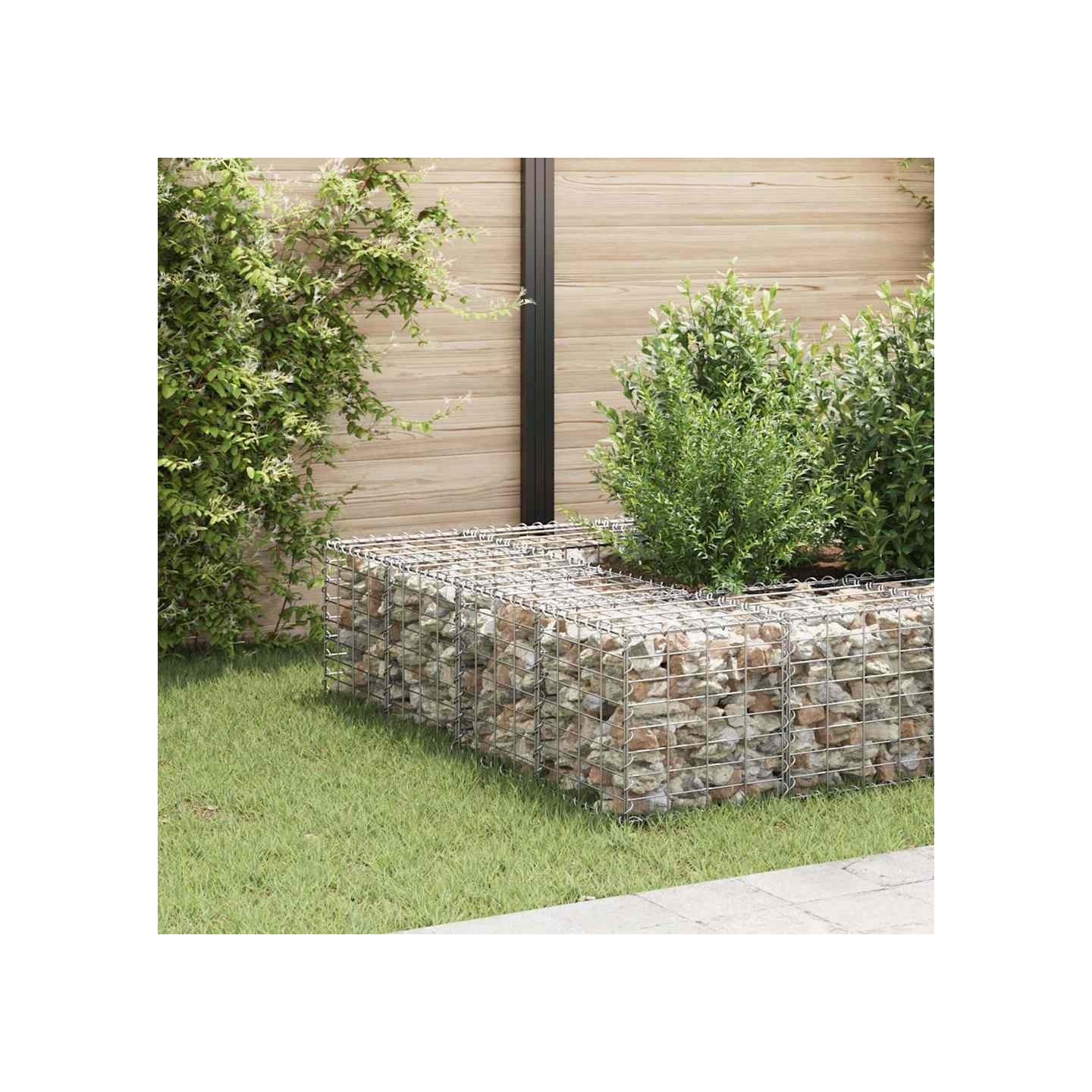 Lit surélevé cube à gabion Fil d'acier 40x40x40 cm