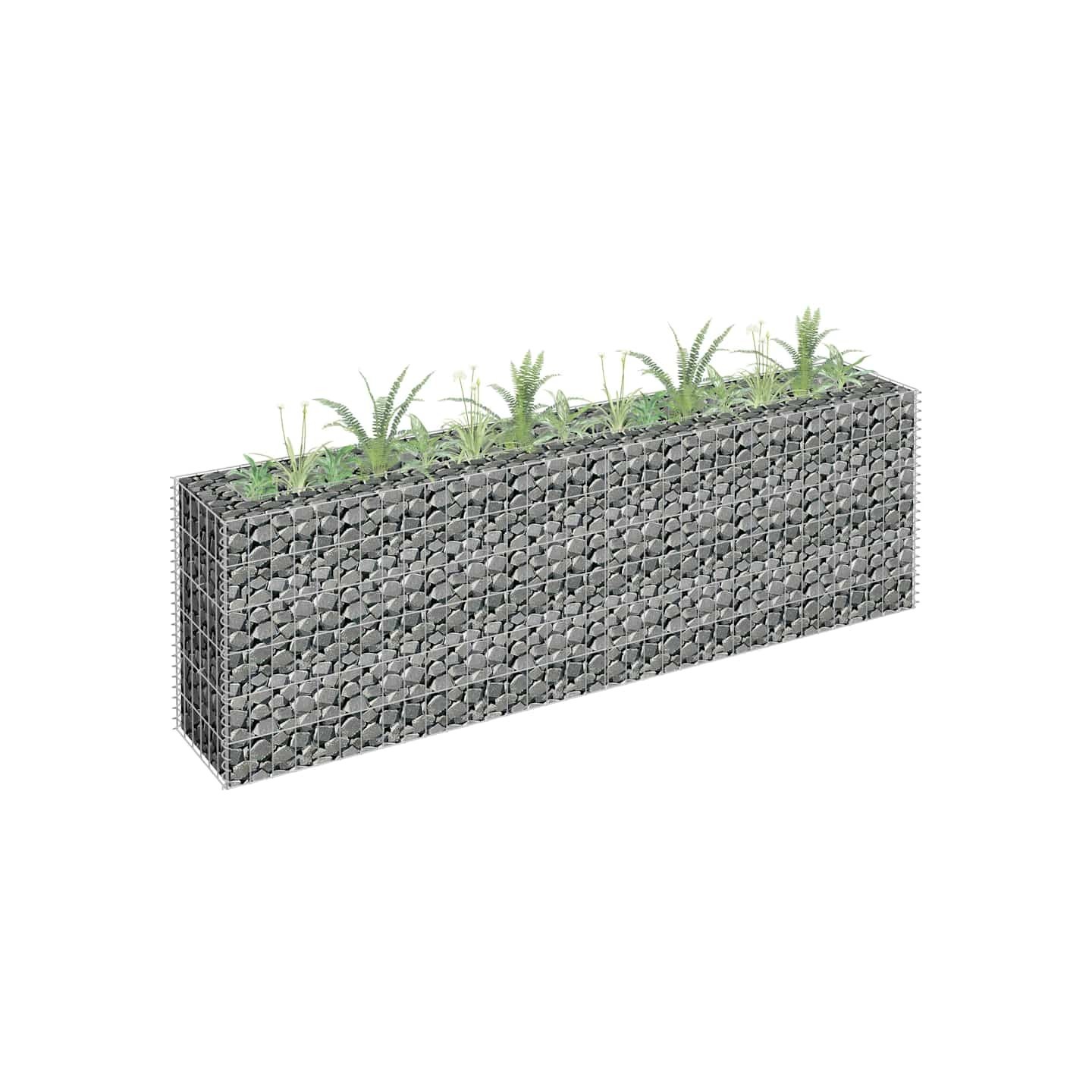 Lit surélevé à gabion Acier galvanisé 180x30x60 cm
