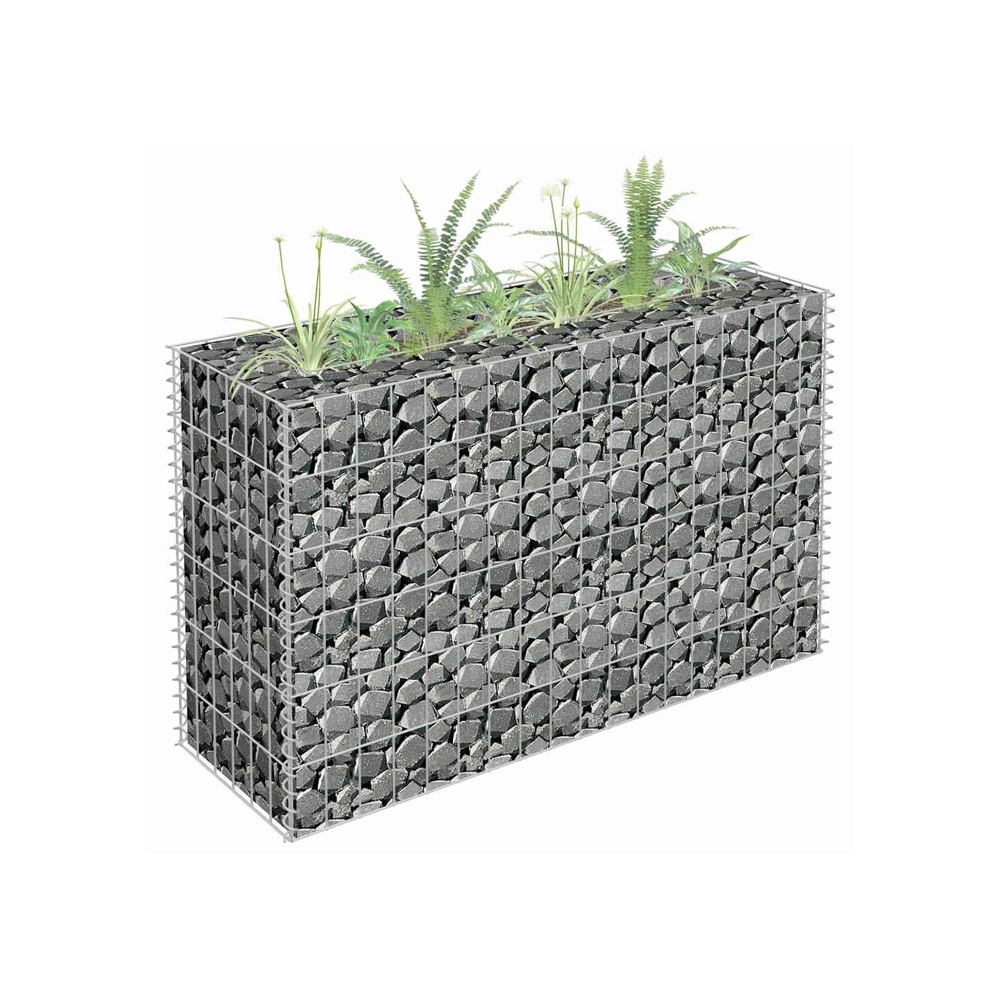 Lit surélevé à gabion Acier galvanisé 90x30x60 cm