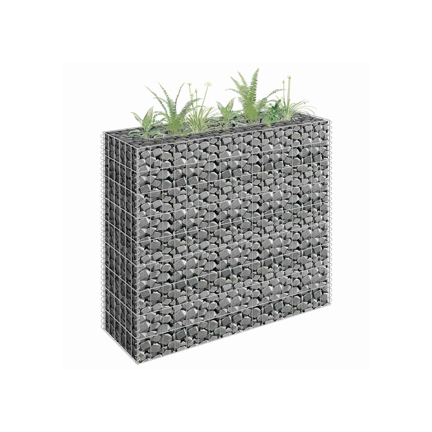 Lit surélevé à gabion Acier galvanisé 90x30x90 cm