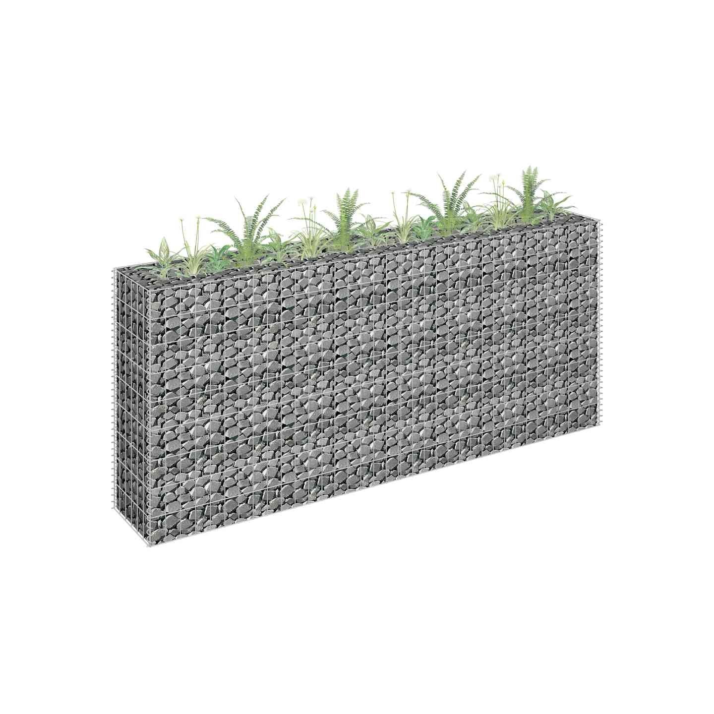 Lit surélevé à gabion Acier galvanisé 180x30x90 cm