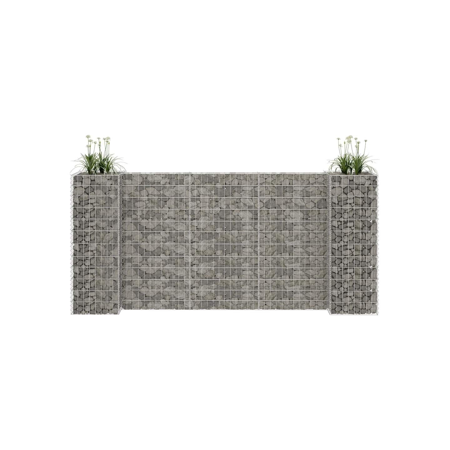 Jardinière à gabion en H Fil d'acier 260x40x120 cm