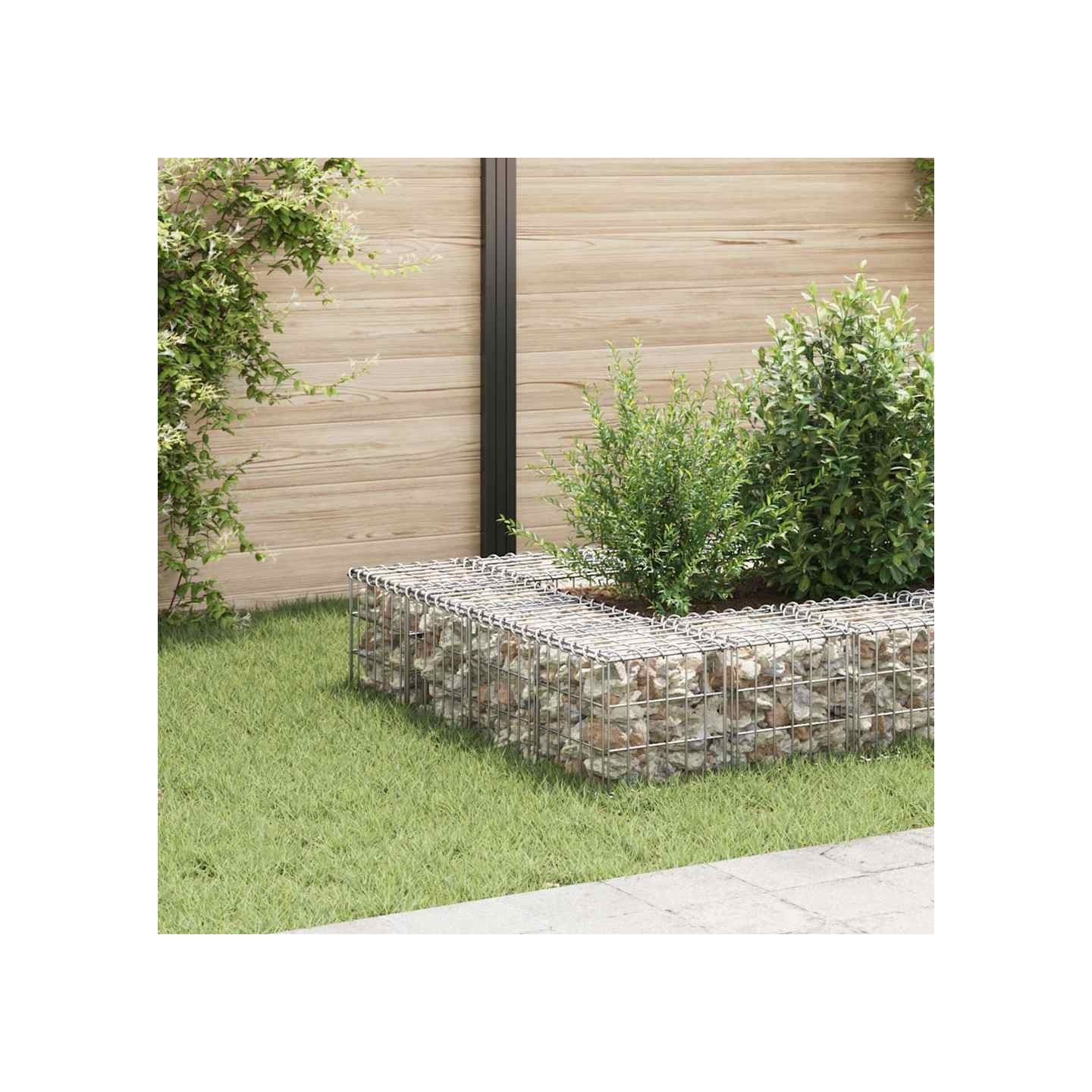 Lit surélevé cube à gabion Fil d'acier 30x30x30 cm
