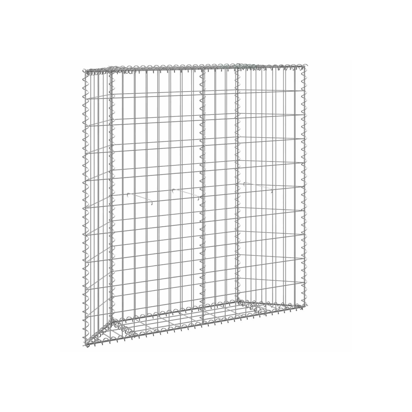 Lit surélevé à gabion en trapèze Acier galvanisé 100x20x100 cm