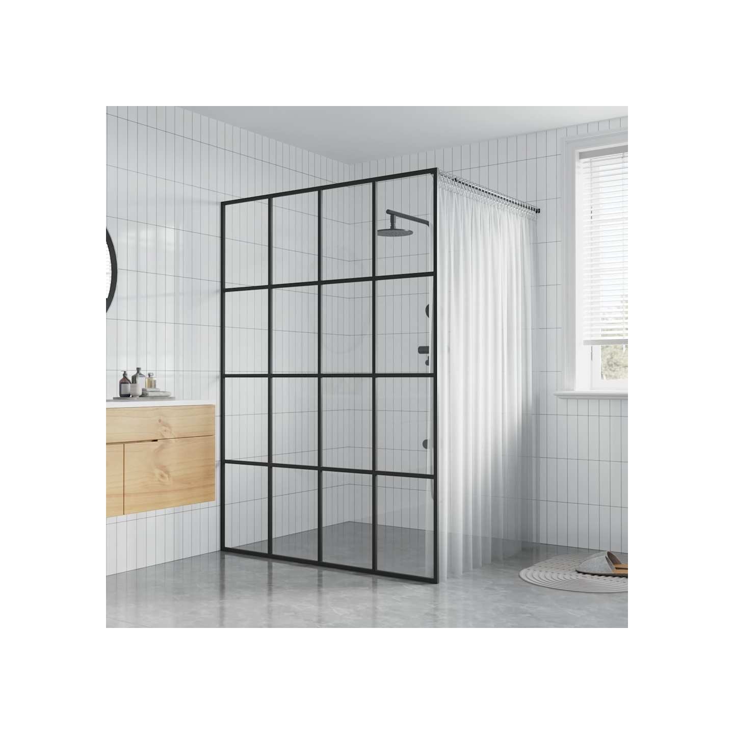 Écran de douche Verre trempé transparent 140x195 cm