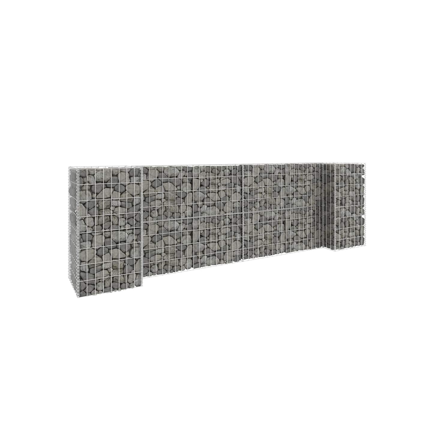 Jardinière à gabion en H Fil d'acier 260x40x80 cm