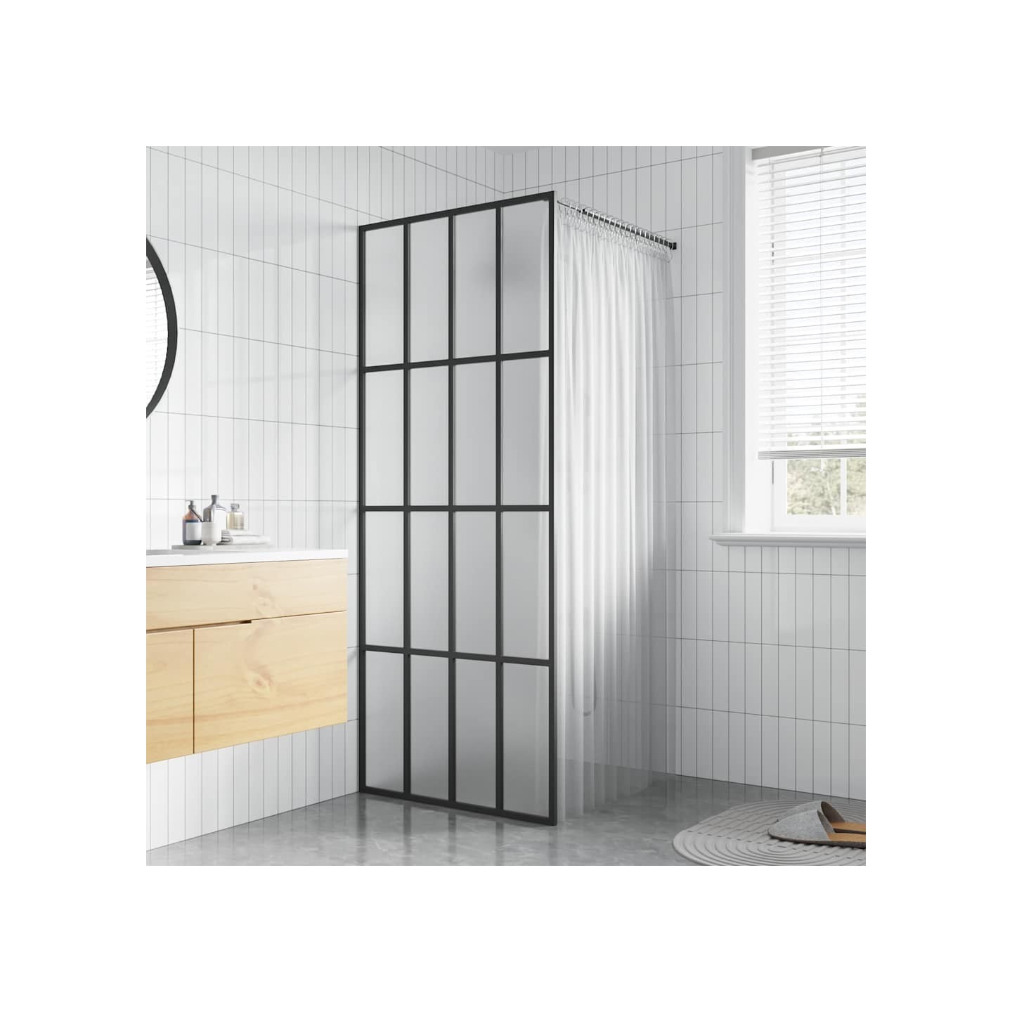 Écran de douche Verre trempé dépoli 80x195 cm