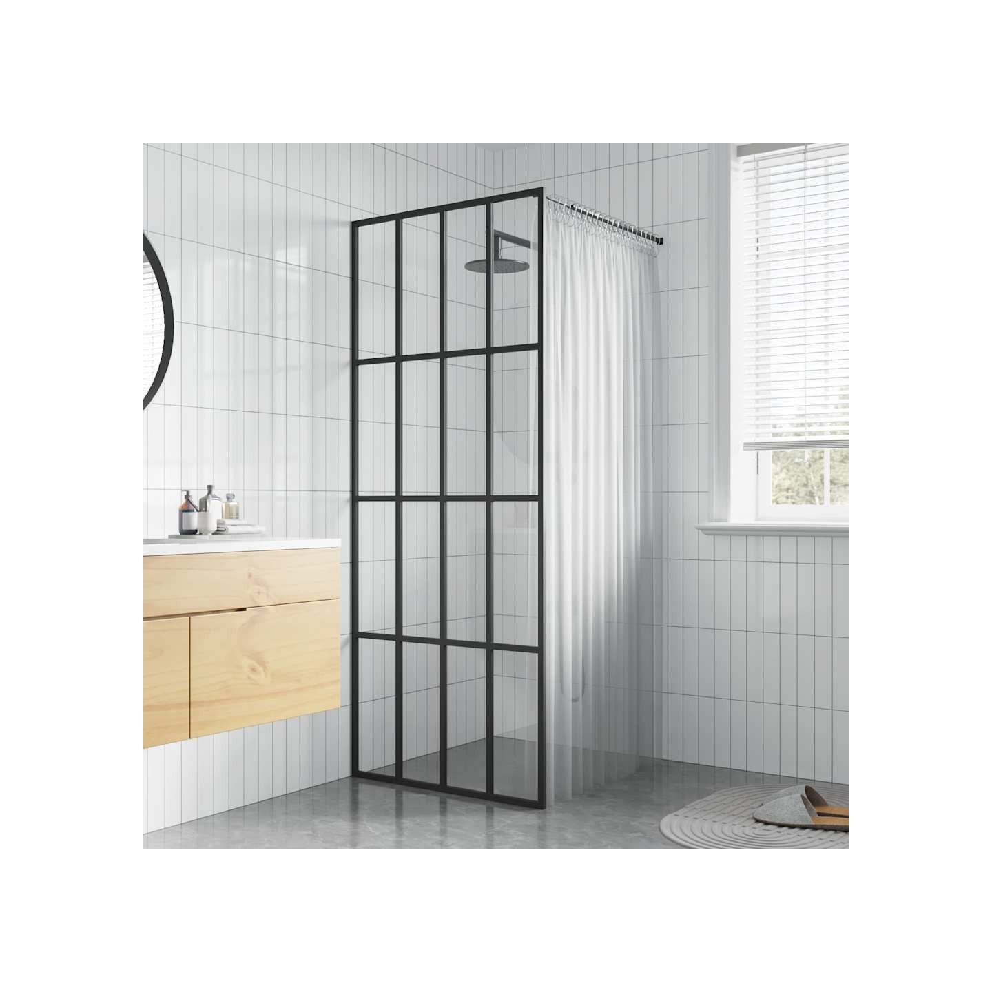 Écran de douche Verre trempé transparent 90x195 cm