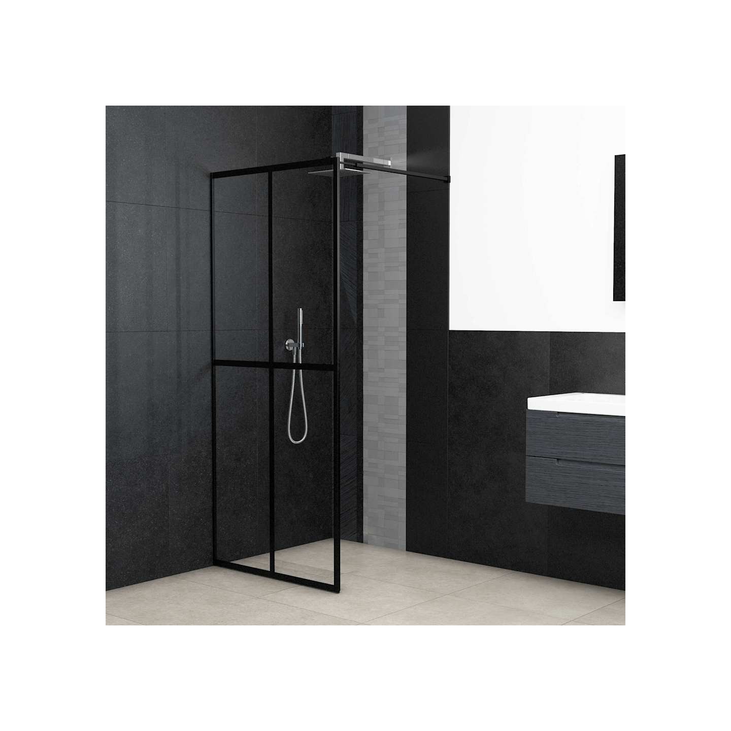 Écran de douche Verre trempé transparent 90x195 cm