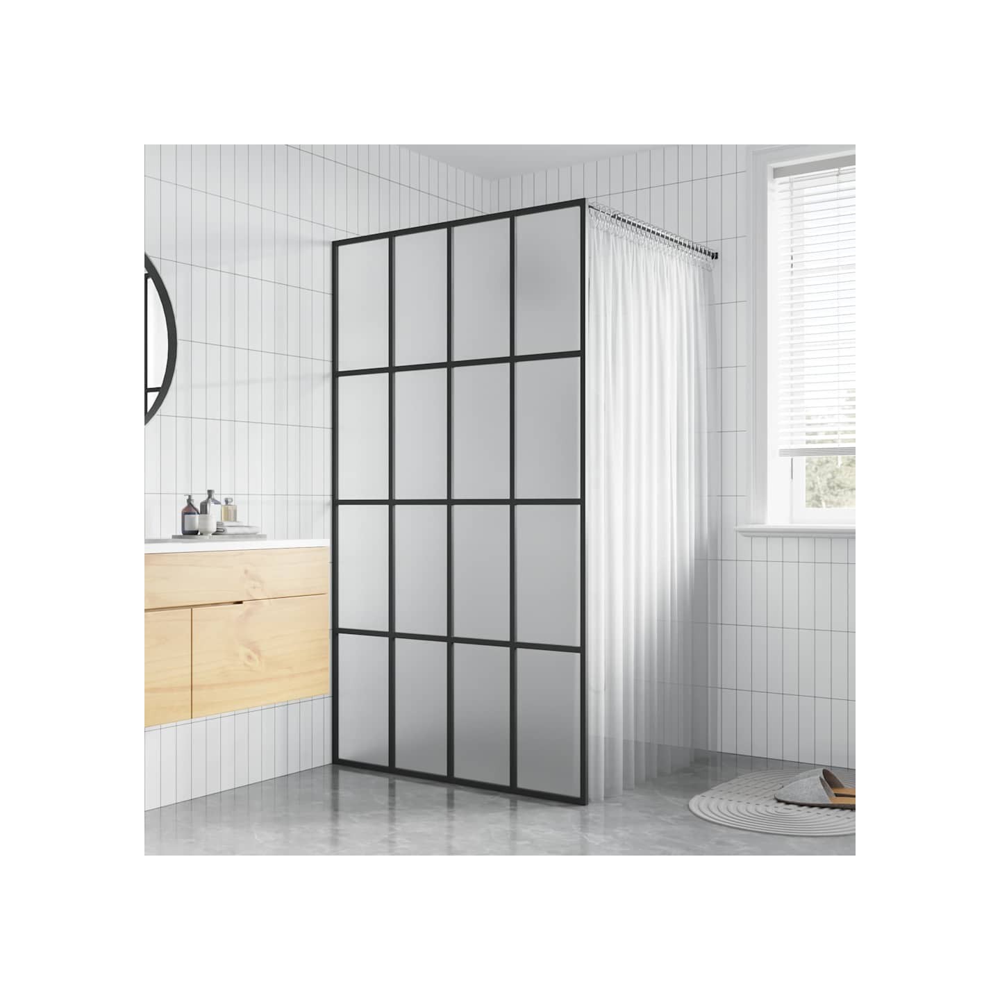 Écran de douche Verre trempé dépoli 100x195 cm