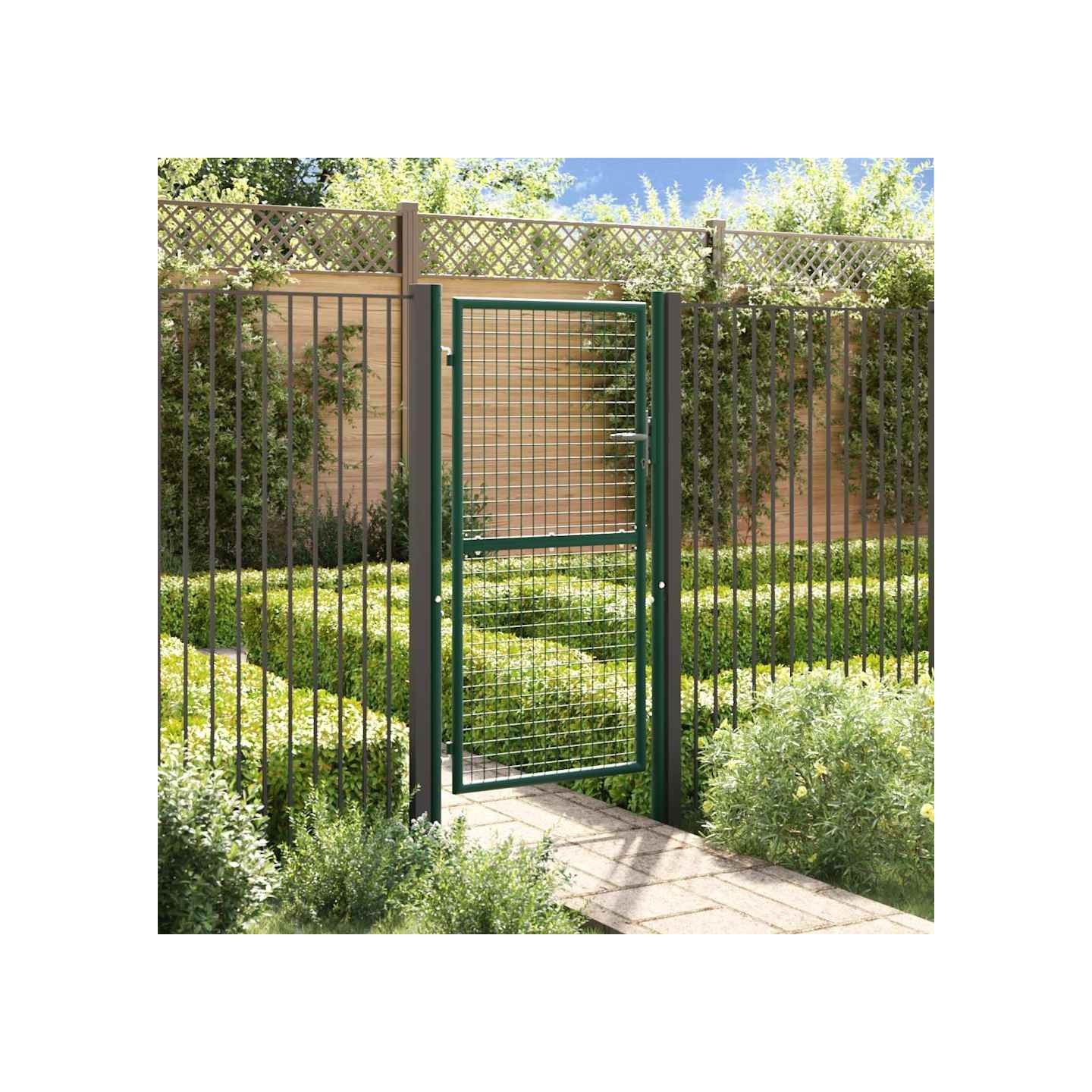 Portail de clôture en acier 100x175 cm vert