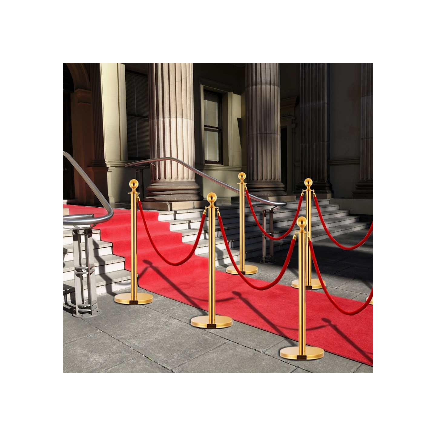 Jeu de barrières de file d'attente VIP 3 pcs Inox Doré