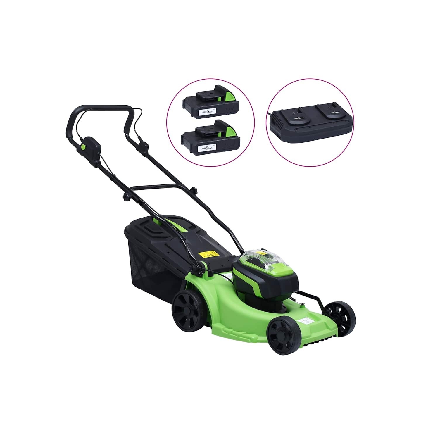 Tondeuse à gazon sans fil avec 2 bloc-piles 20V 2000 mAh Li-ion