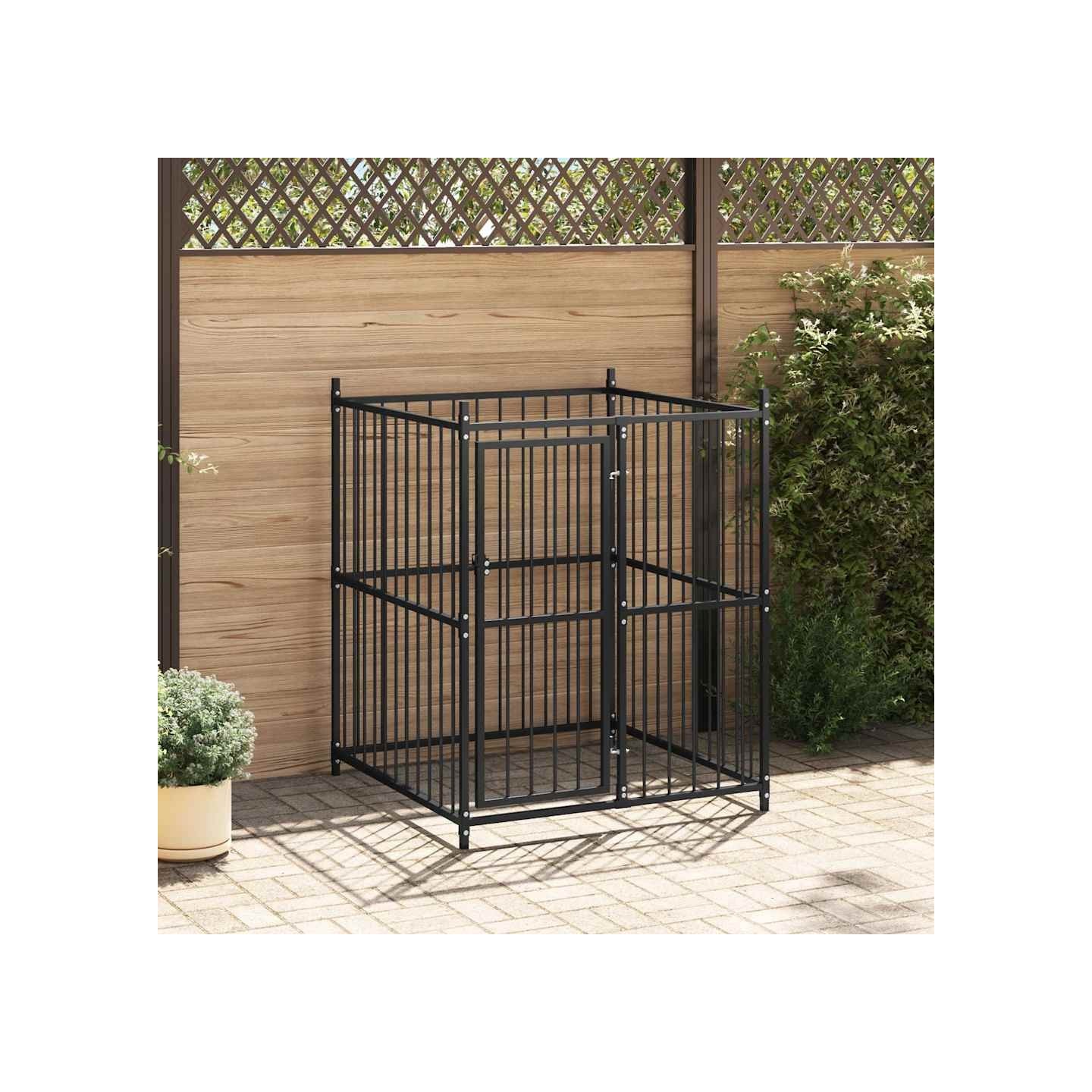 Chenil extérieur pour chiens 120 x 120 x 150 cm