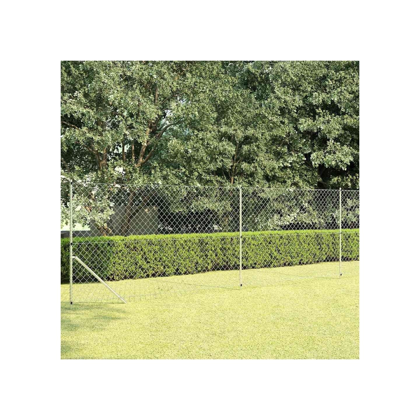 Clôture à mailles avec poteaux Acier galvanisé 15x1,5 m Argenté
