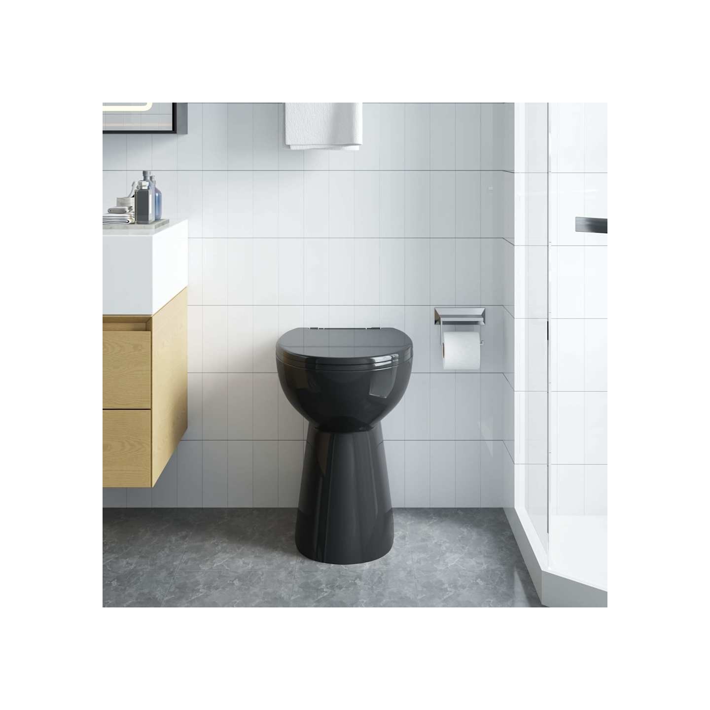 Toilette sans rebord 7cm hauteur supplémentaire Abattant amorti