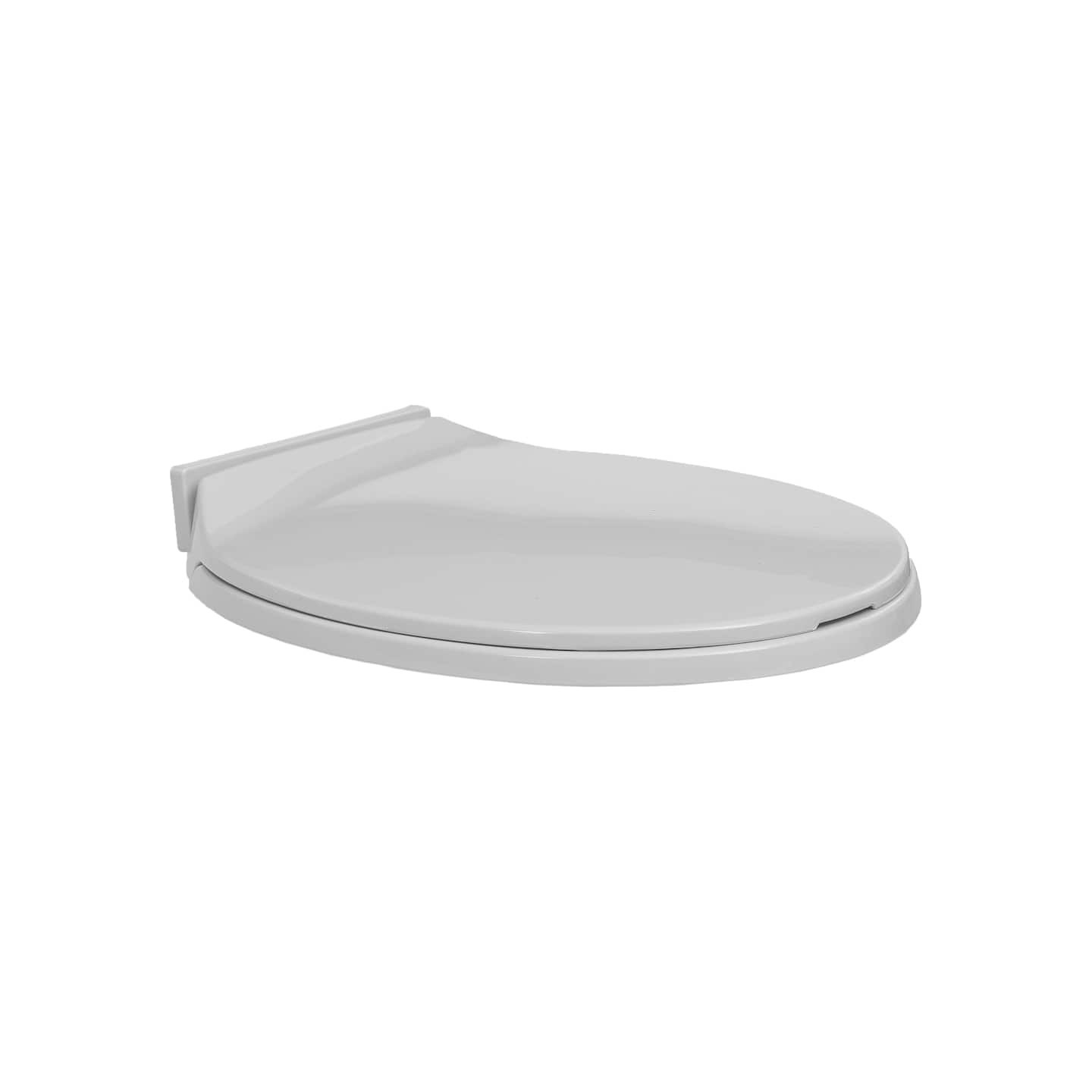 Siège de toilette à fermeture en douceur Gris clair Ovale