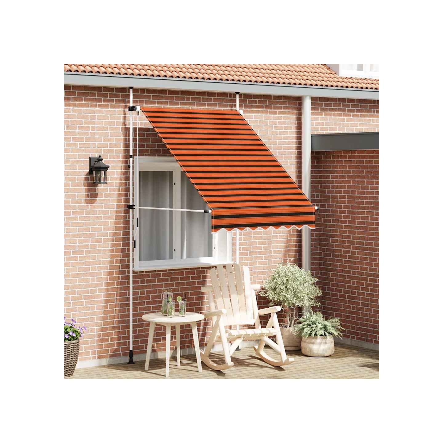 Auvent manuel rétractable 150 cm Orange et marron