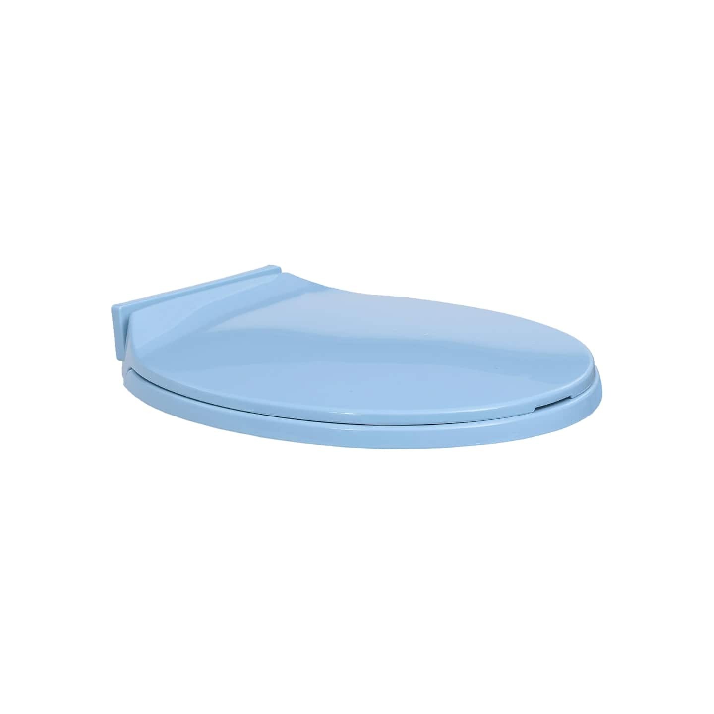 Siège de toilette à fermeture en douceur Bleu Ovale