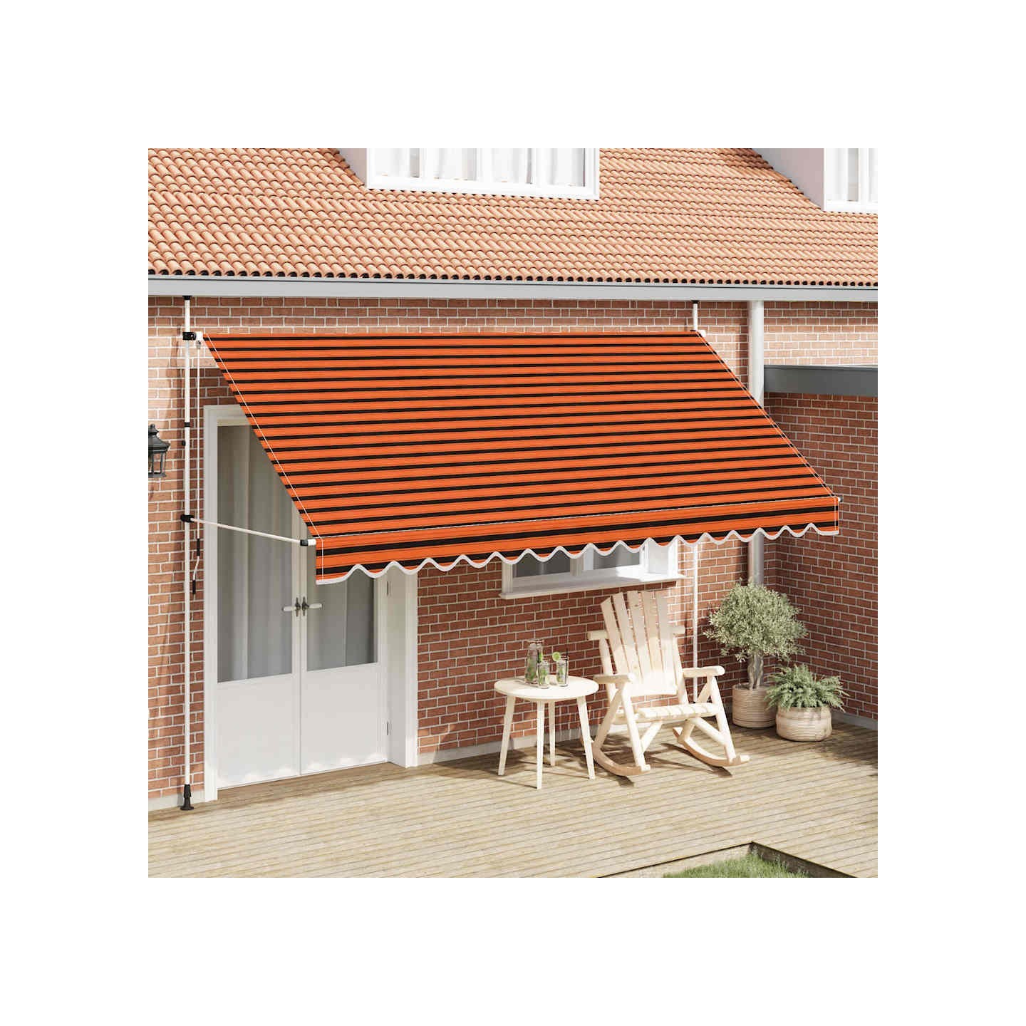 Auvent manuel rétractable 400 cm Orange et marron