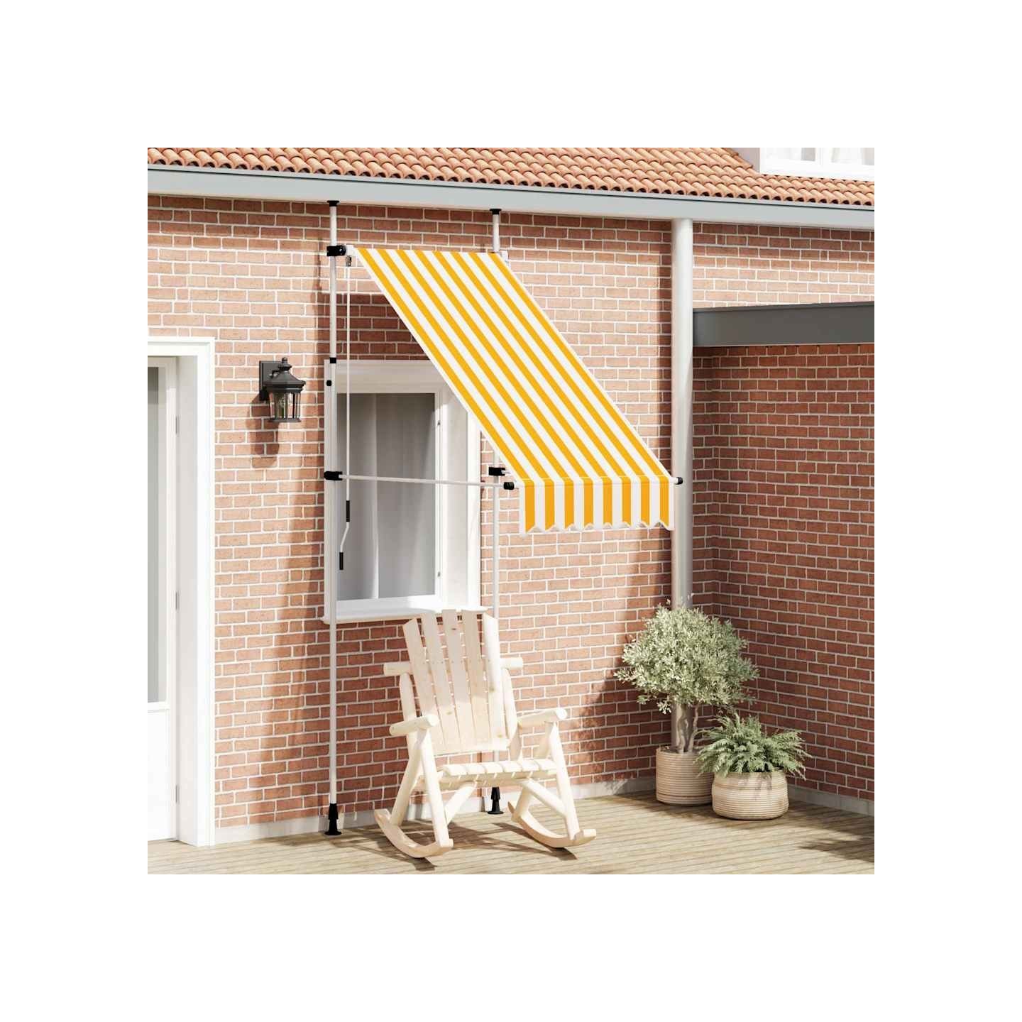 Auvent rétractable manuel 100 cm Rayures oranges et blanches