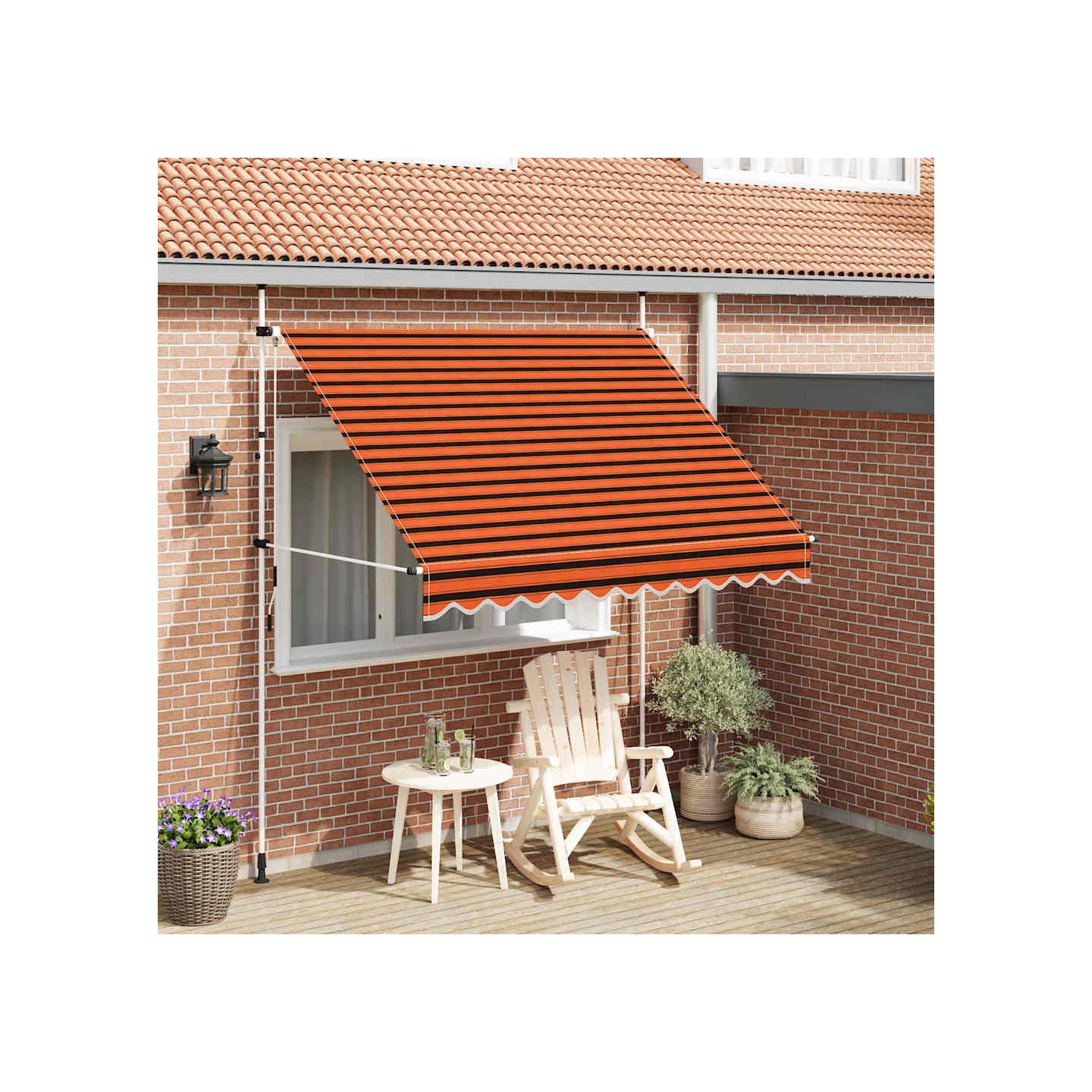 Auvent manuel rétractable 250 cm Orange et marron