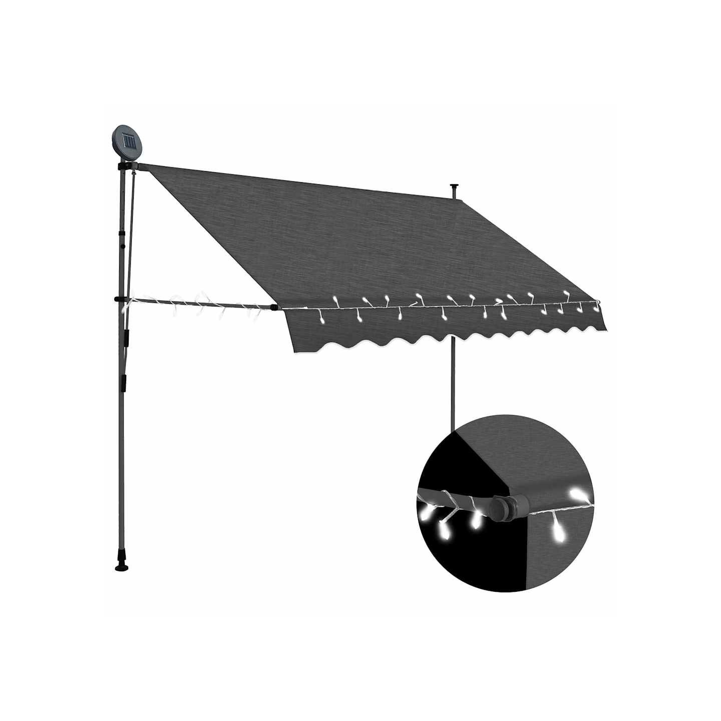 Auvent manuel rétractable avec LED 300 cm Anthracite