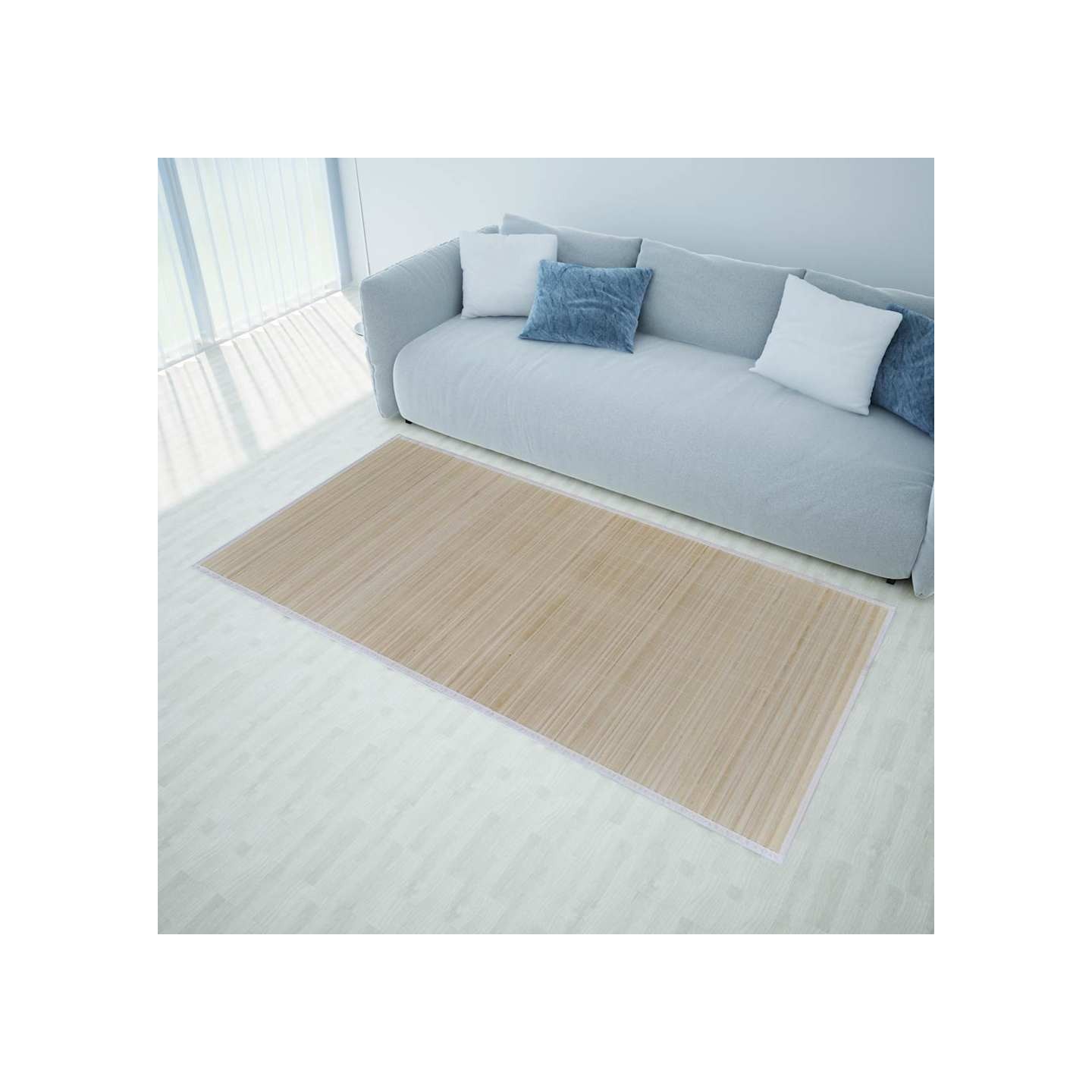 Tapis rectangulaires Bambou naturel 2 pcs 120x180 cm