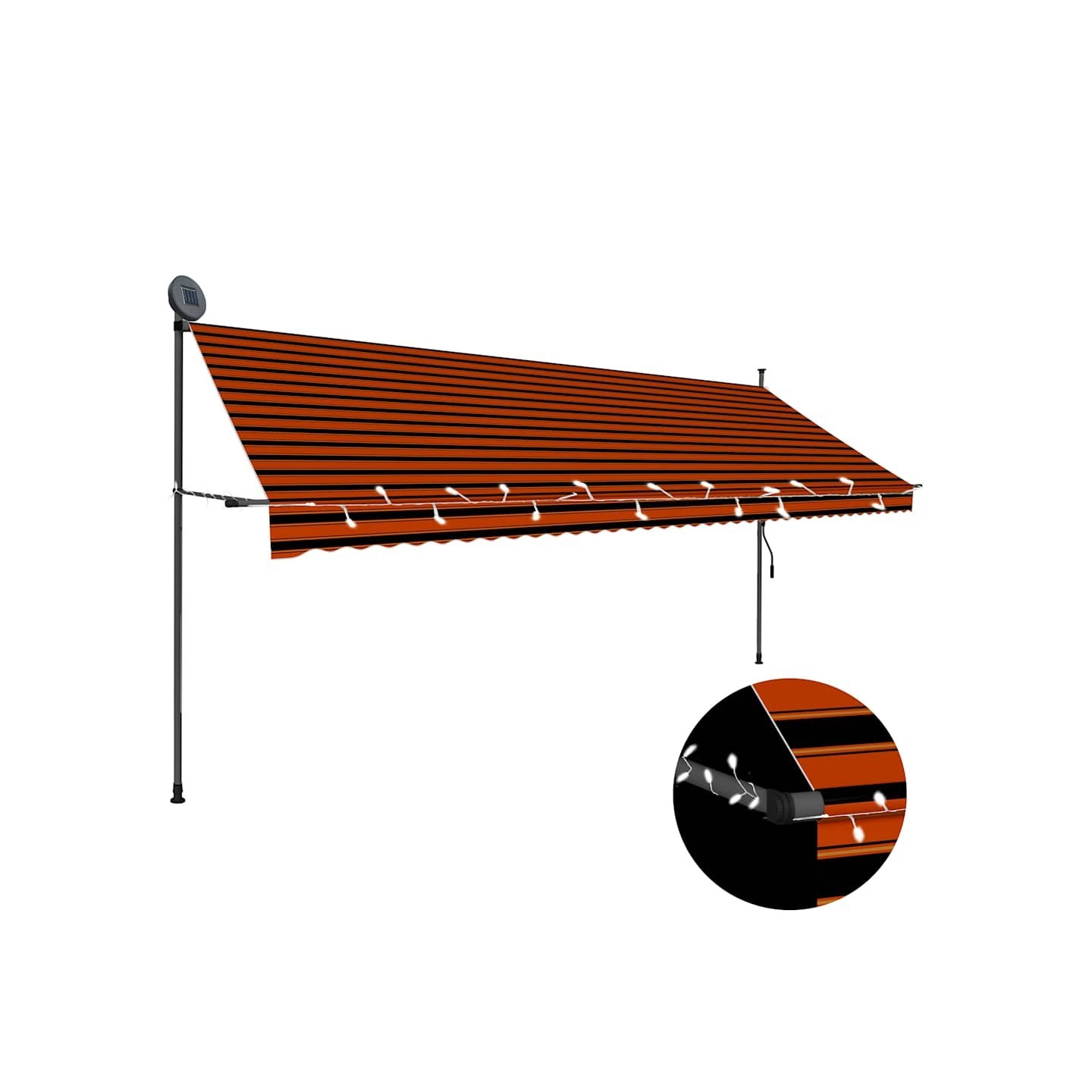 Auvent manuel rétractable avec LED 400 cm Orange et marron