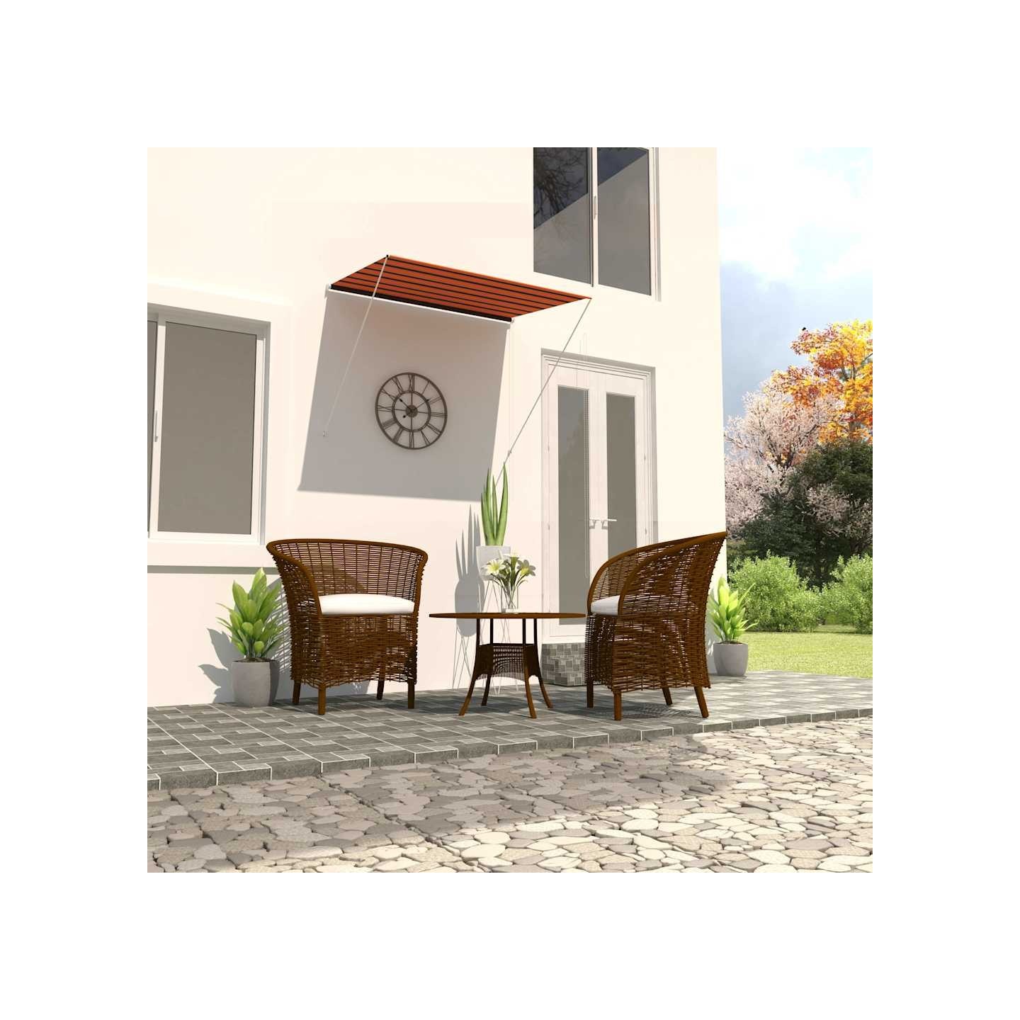 Auvent rétractable 200x150 cm Orange et marron