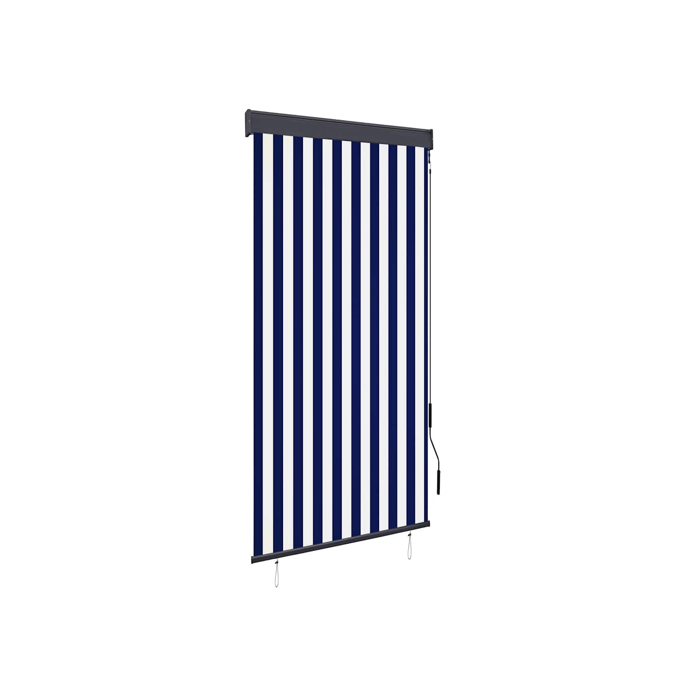 Store roulant d'extérieur 100x250 cm Bleu et blanc