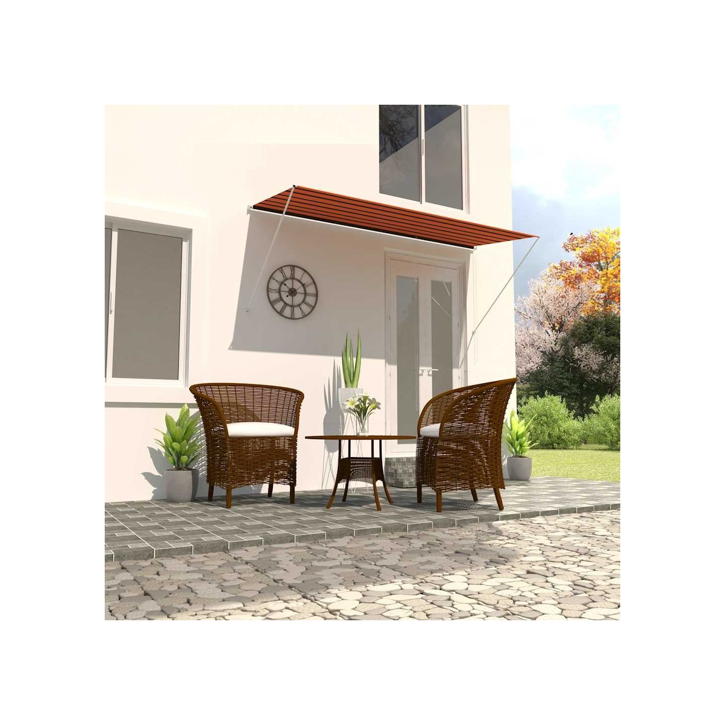 Auvent rétractable 300x150 cm Orange et marron