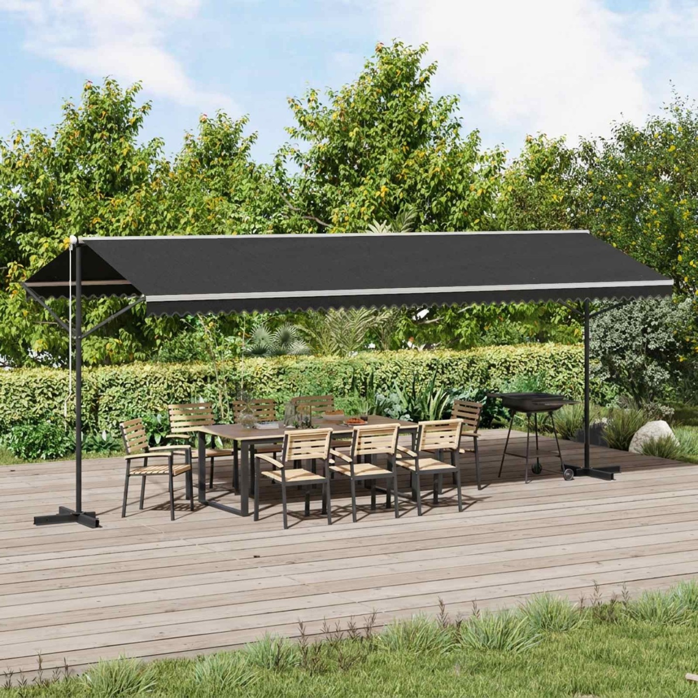 Auvent sur pied 600 x 300 cm Anthracite