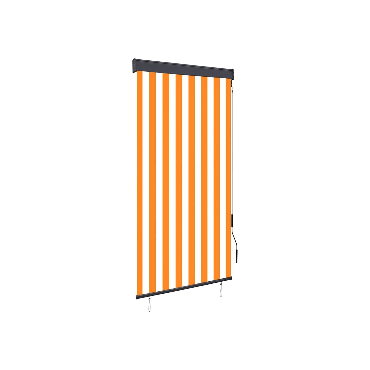 Store roulant d'extérieur 80x250 cm Blanc et orange