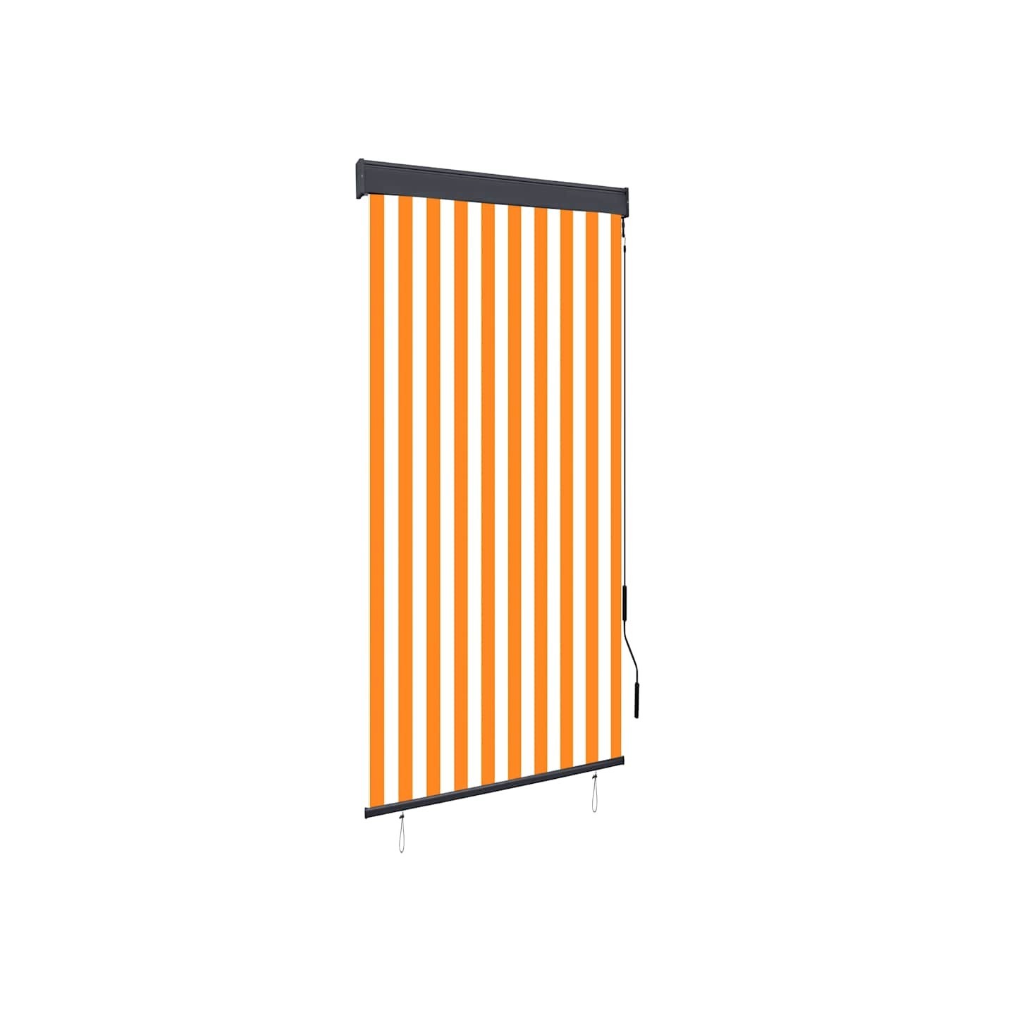 Store roulant d'extérieur 100x250 cm Blanc et orange